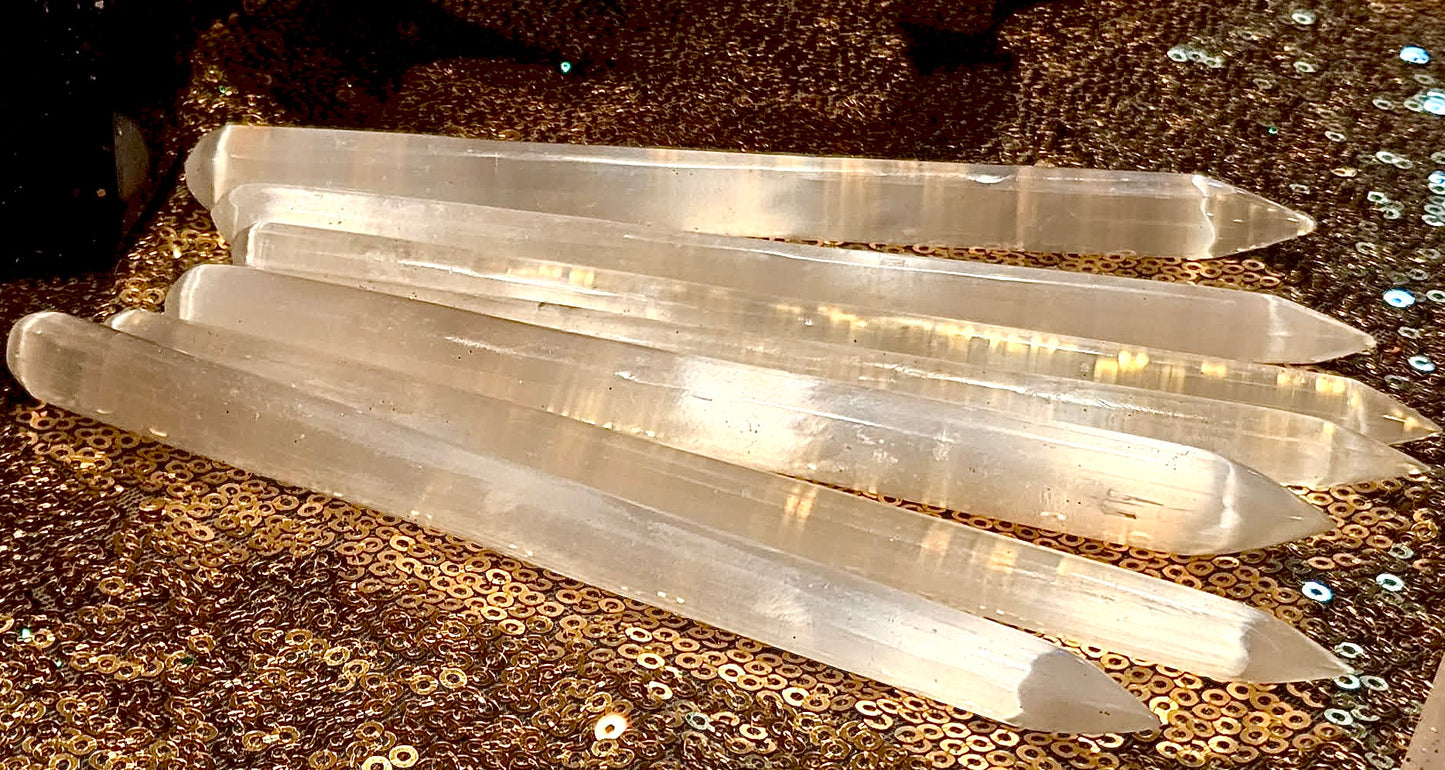 Wish Manifesting Selenite Wand Carvers - Genie