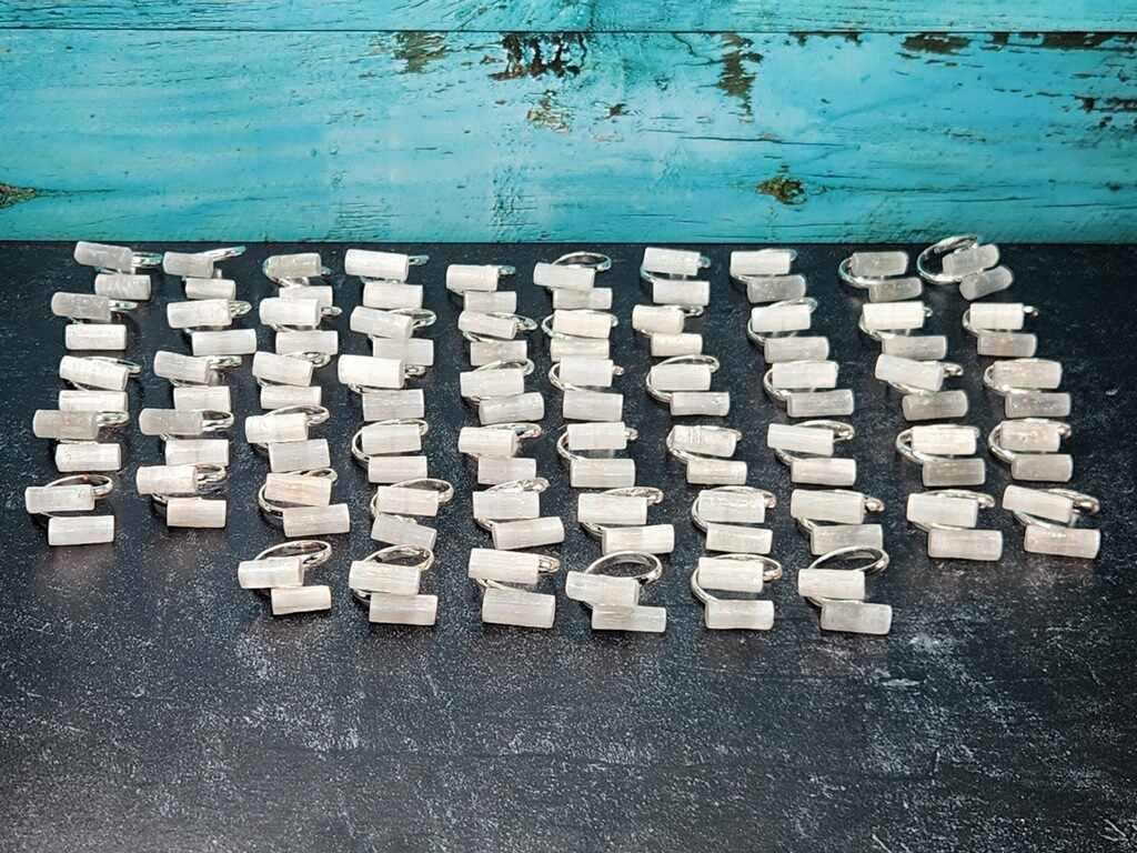 Sweet and Spirited Selenite Adjustable Rings - Success