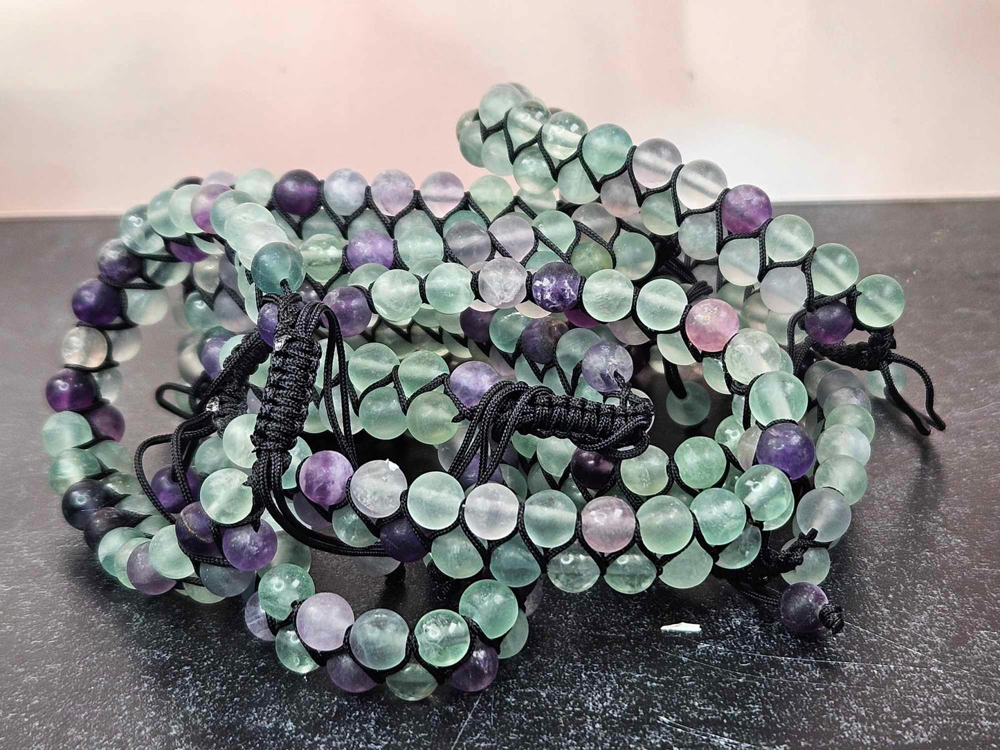 Let It Flow Fluorite Double Row Bracelets