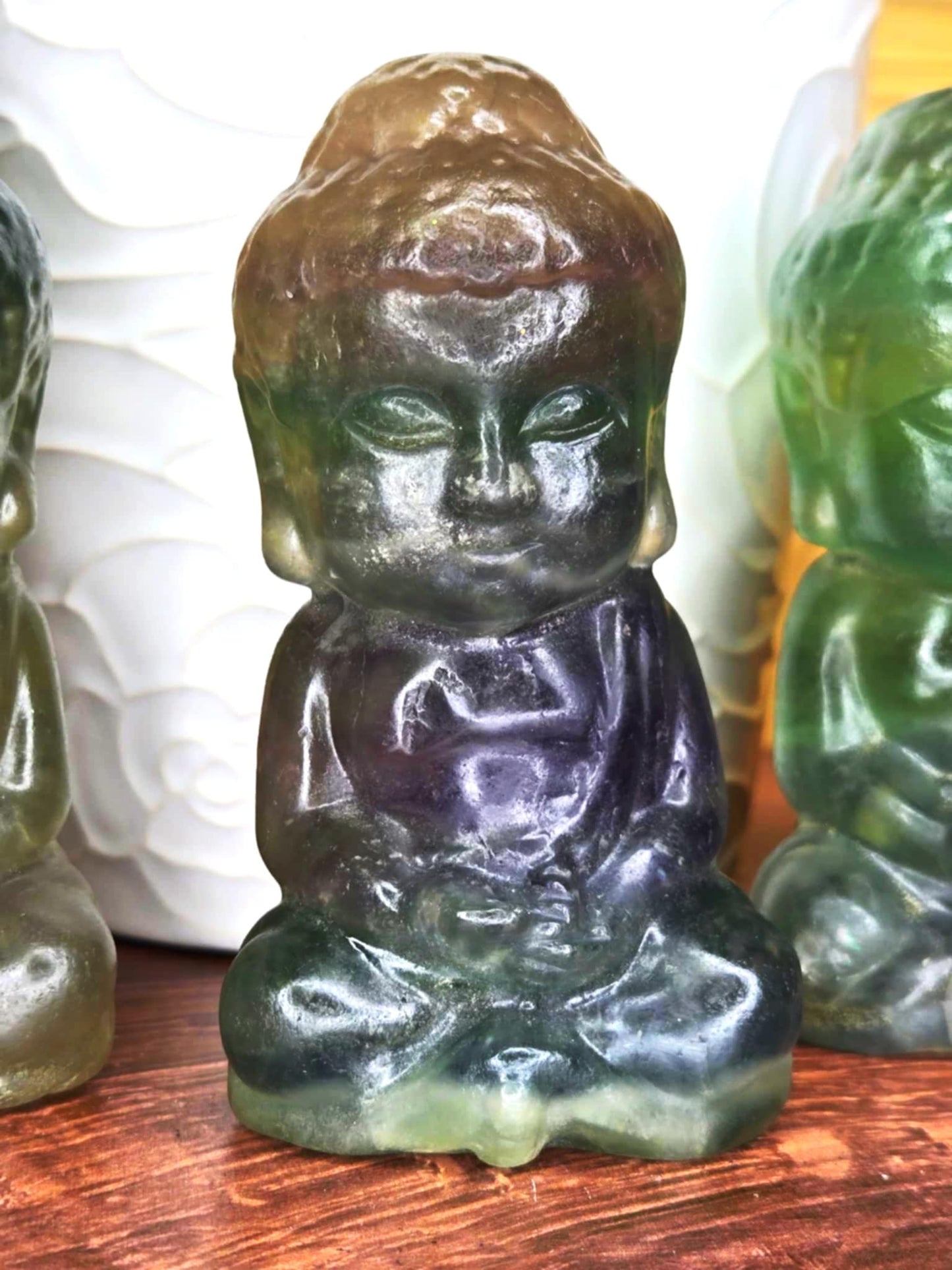 Zen Delicious Fluorite Buddhas - Problems Be Gone