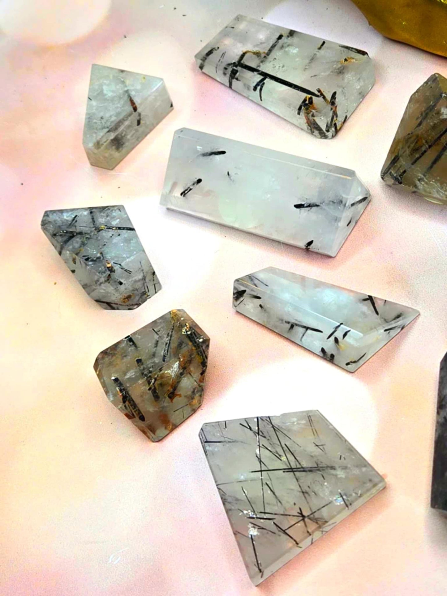 Be Gone Tourmalated Quartz Free Forms - Protection
