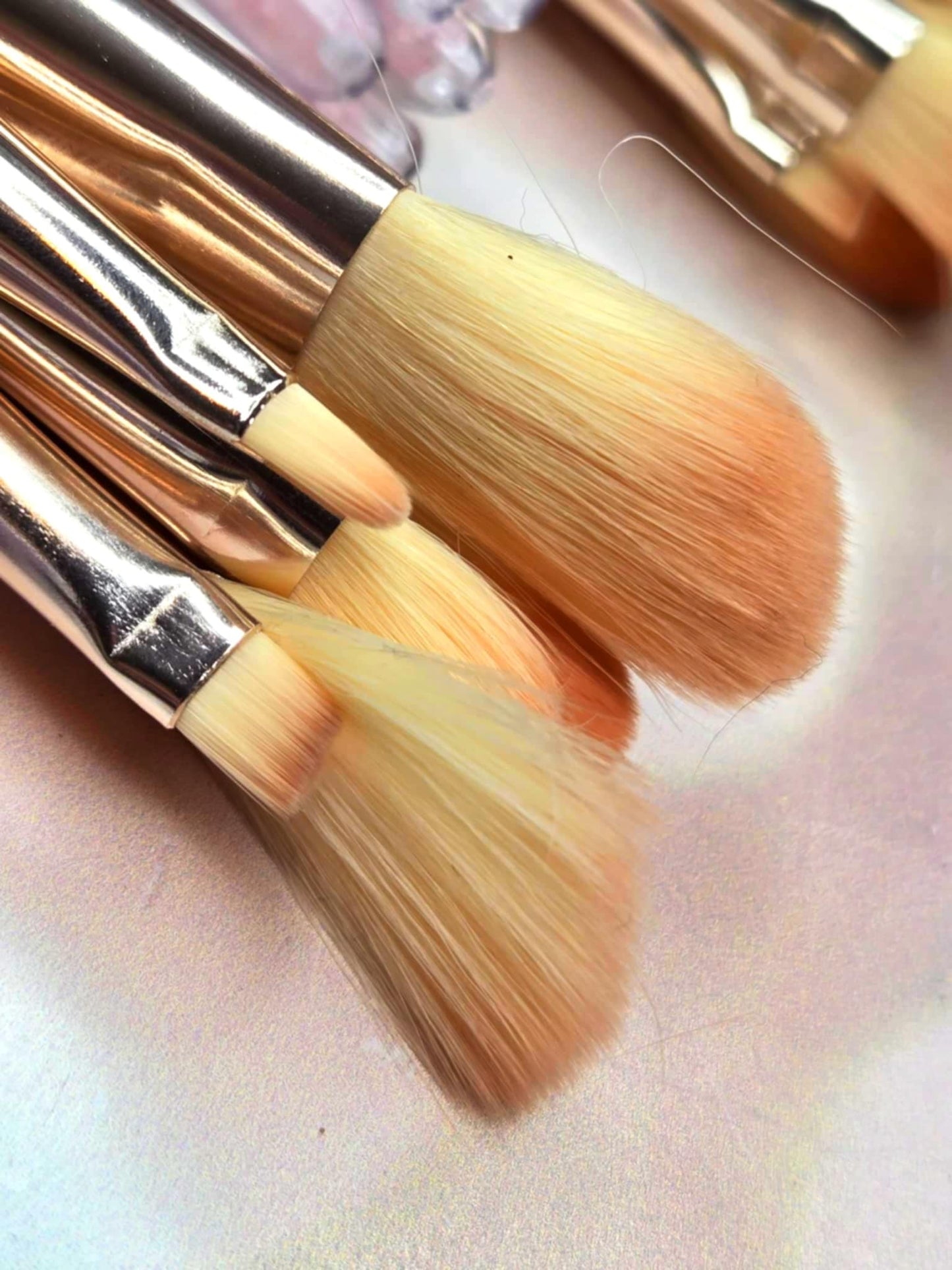 Glam it Up Rose Quartz or Amethyst Makeup Brush Set - Glamour