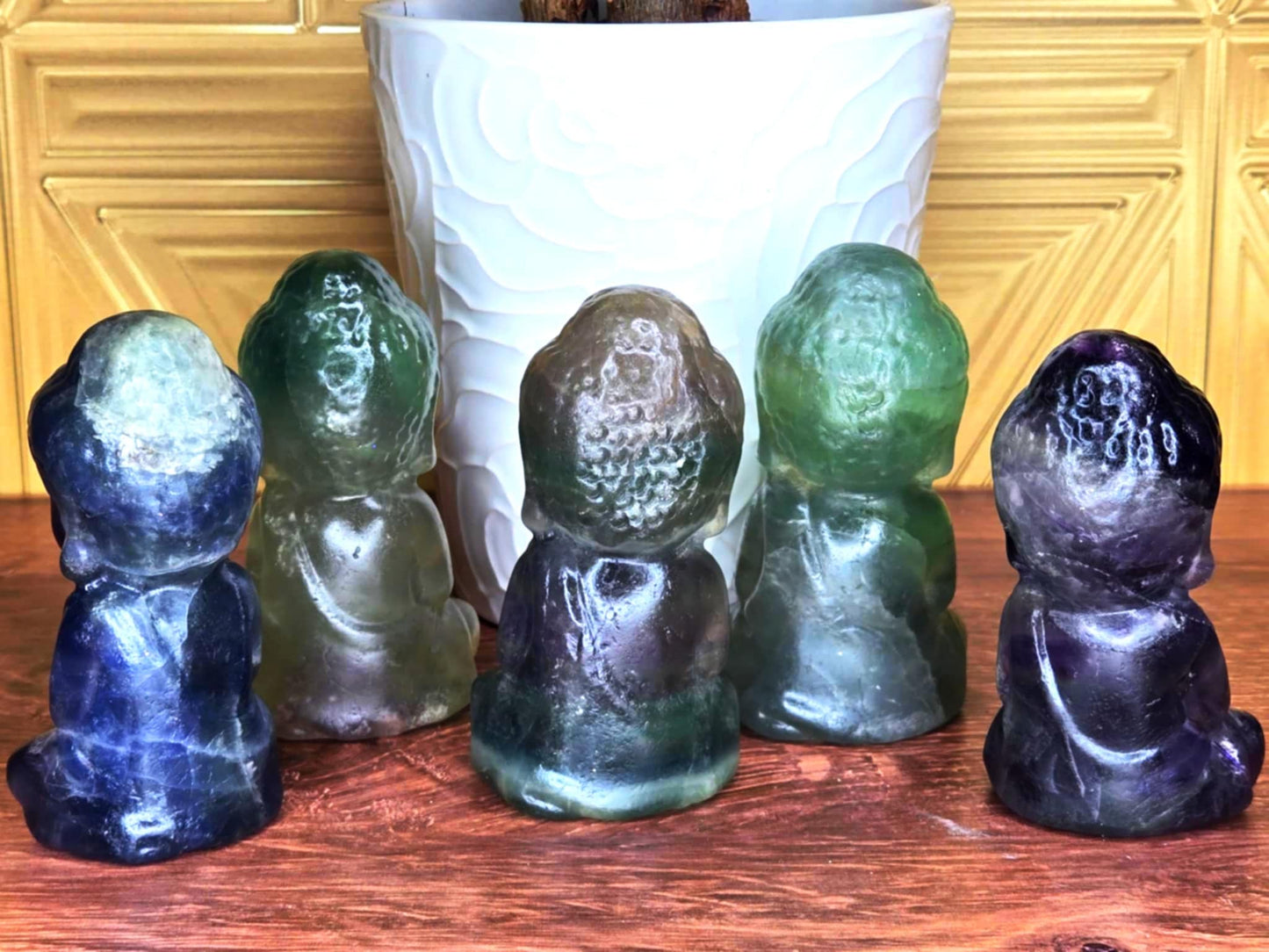 Zen Delicious Fluorite Buddhas - Problems Be Gone
