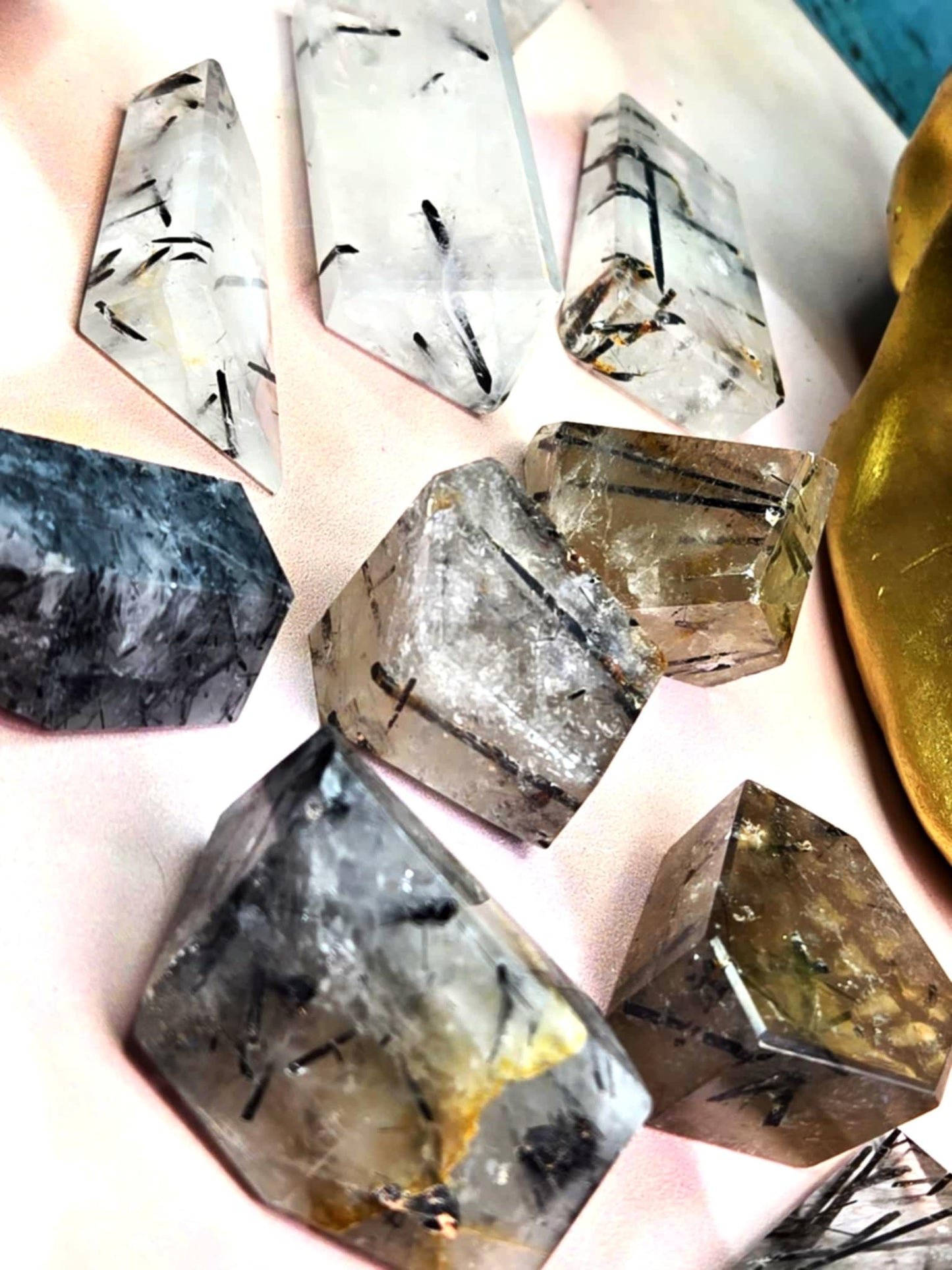 Be Gone Tourmalated Quartz Free Forms - Protection