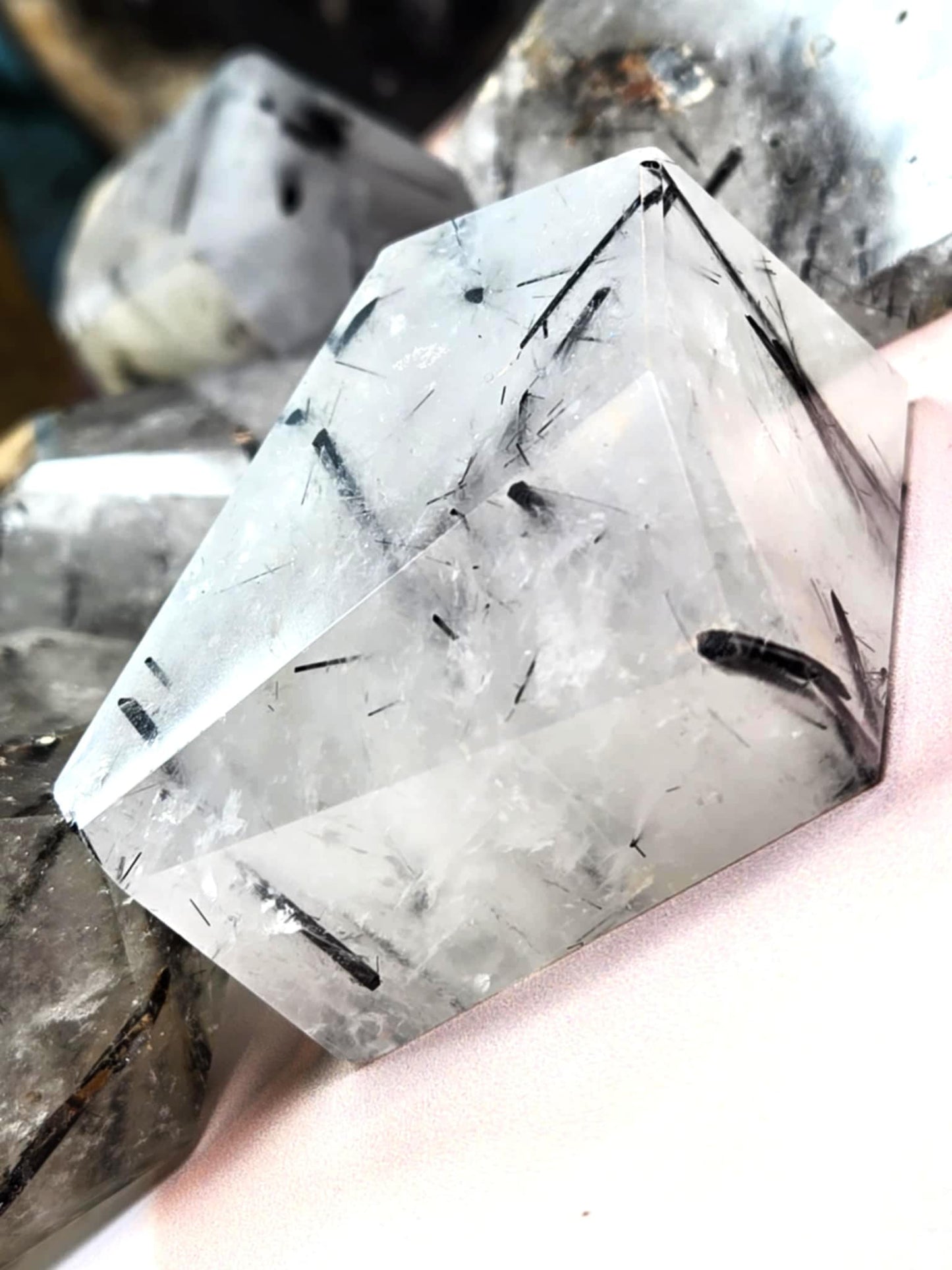 Be Gone Tourmalated Quartz Free Forms - Protection