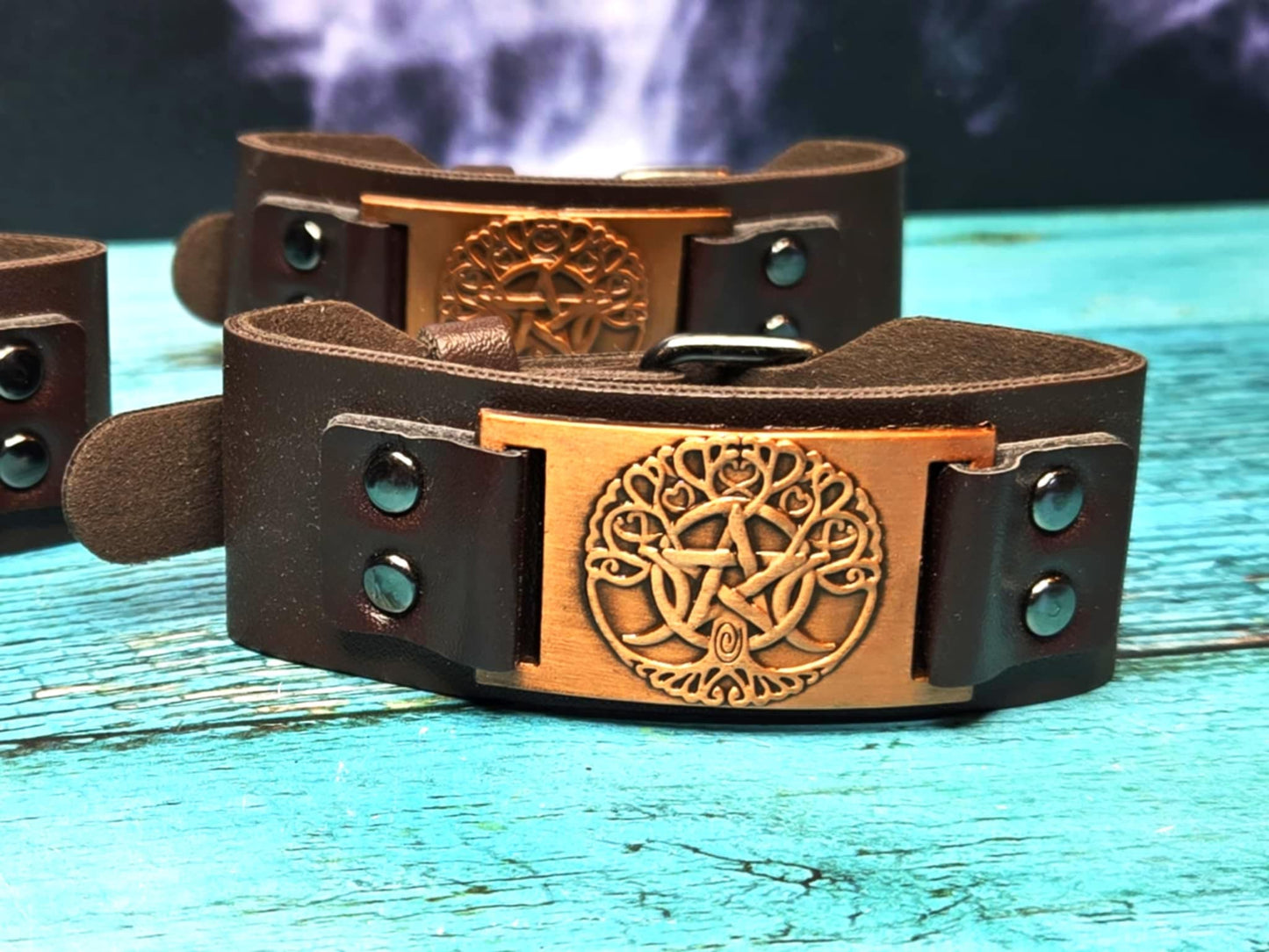 Tree of Life Vegan Leather Cuffs - Money Huney