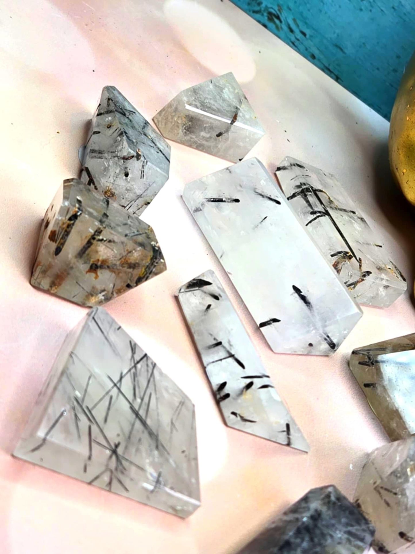 Be Gone Tourmalated Quartz Free Forms - Protection