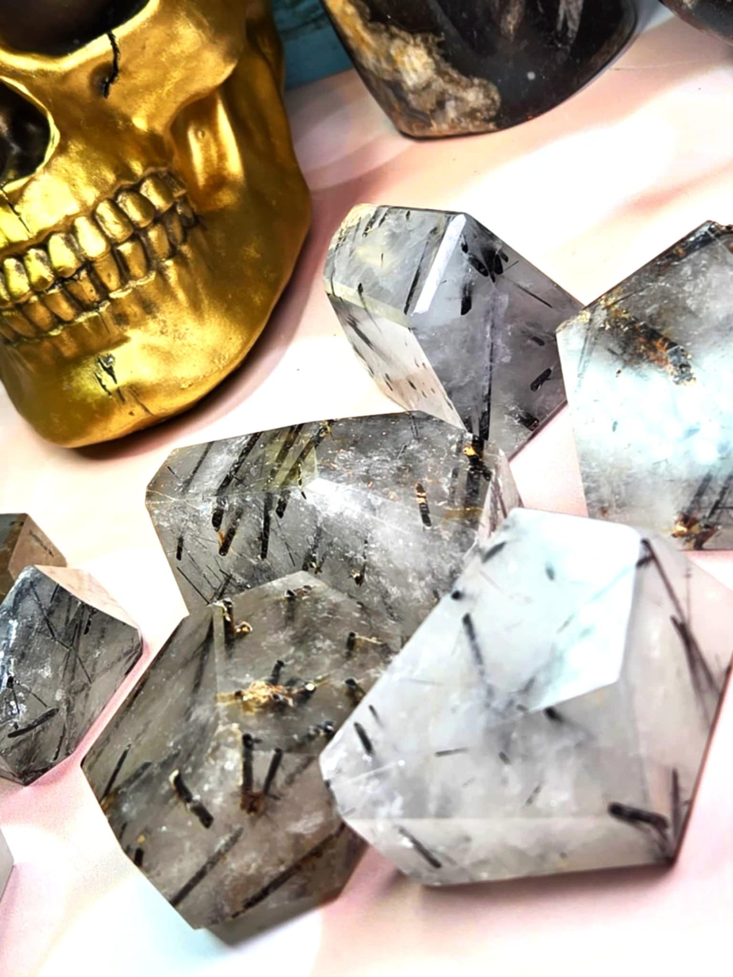 Be Gone Tourmalated Quartz Free Forms - Protection