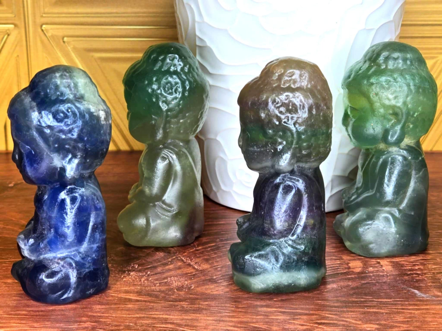Zen Delicious Fluorite Buddhas - Problems Be Gone