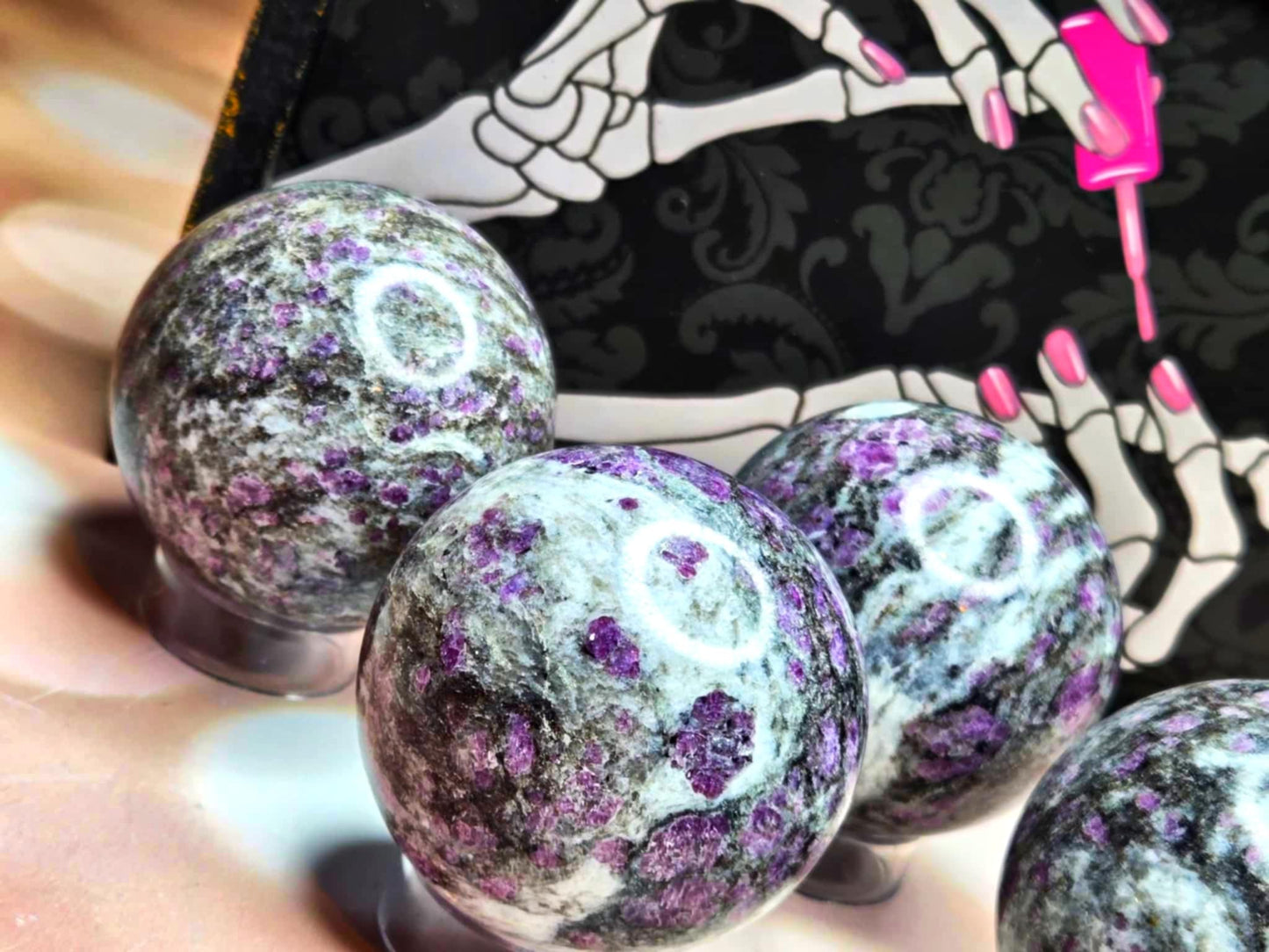 Glamour Snaps Pink Garnet Spheres- Glamour