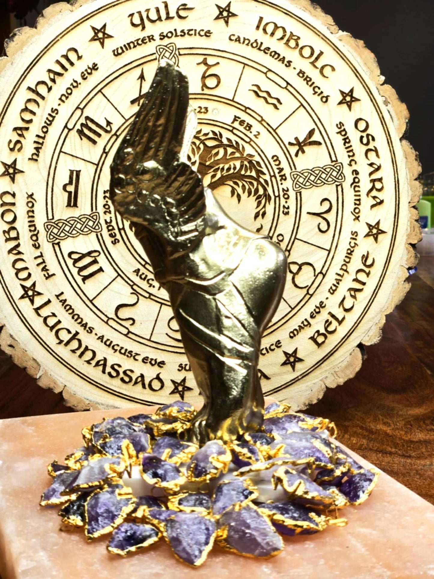 Fuck Outta Here Amethyst Spade Pendants - Mercury Retrograde Support