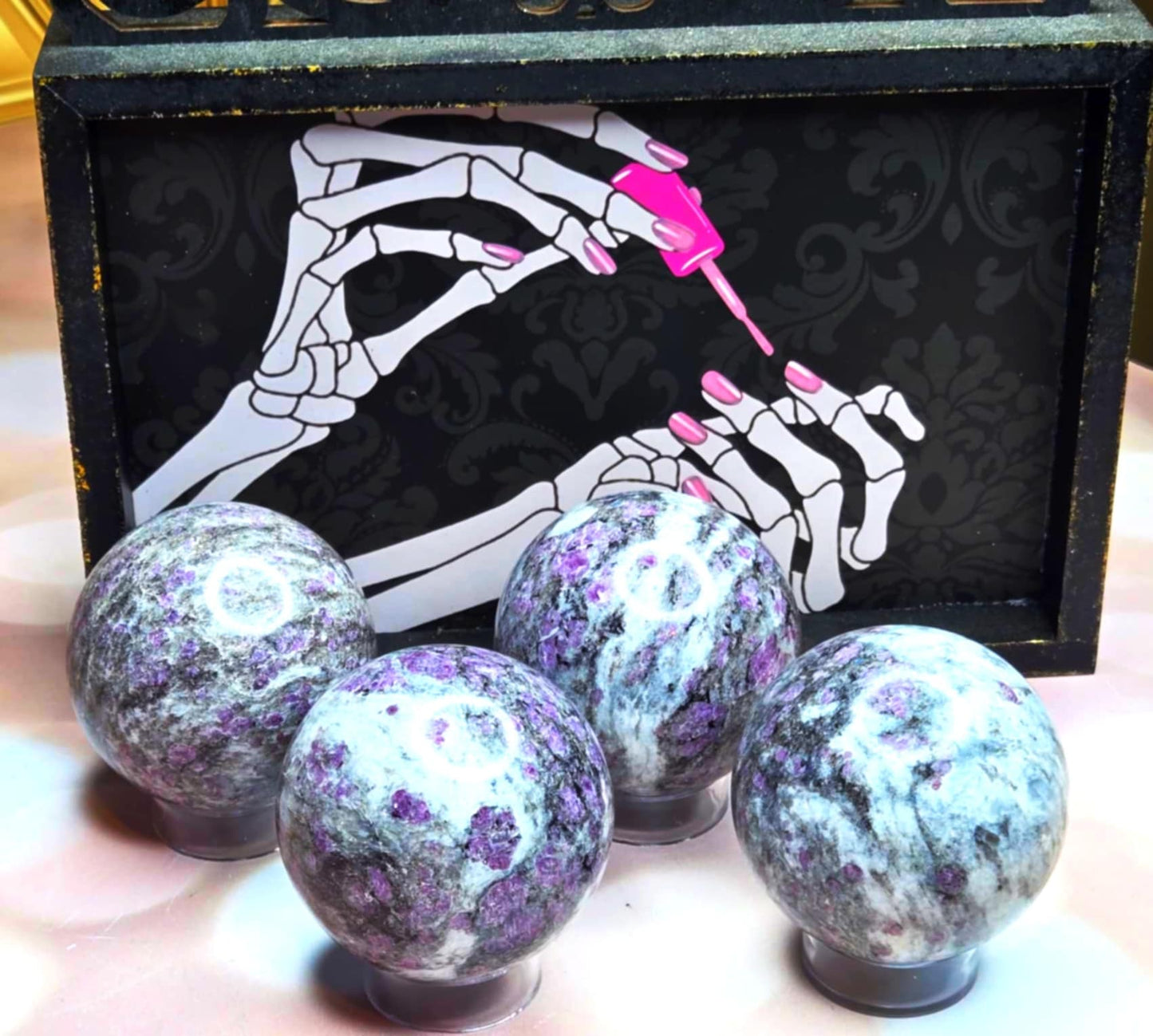Glamour Snaps Pink Garnet Spheres- Glamour
