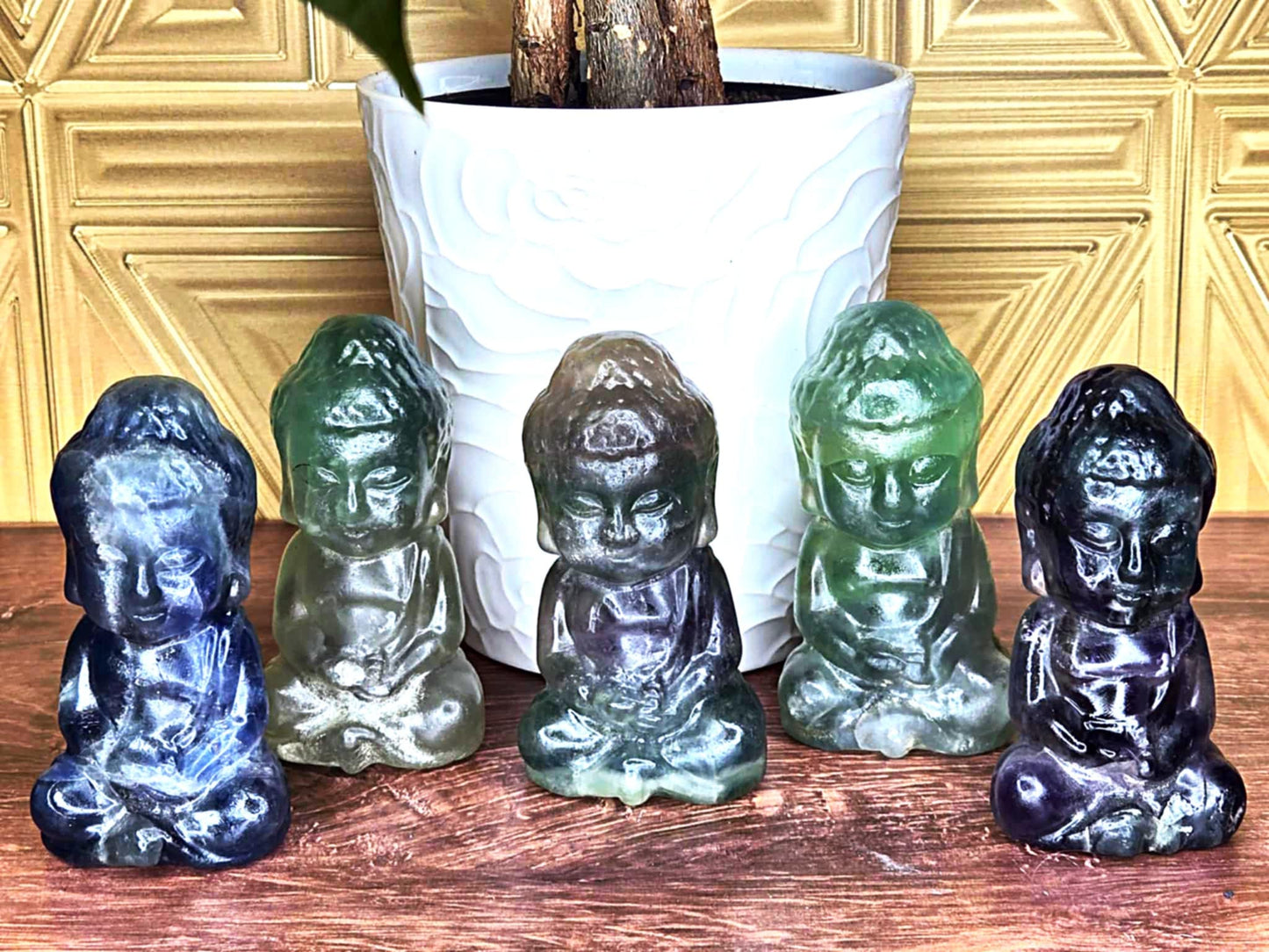 Zen Delicious Fluorite Buddhas - Problems Be Gone
