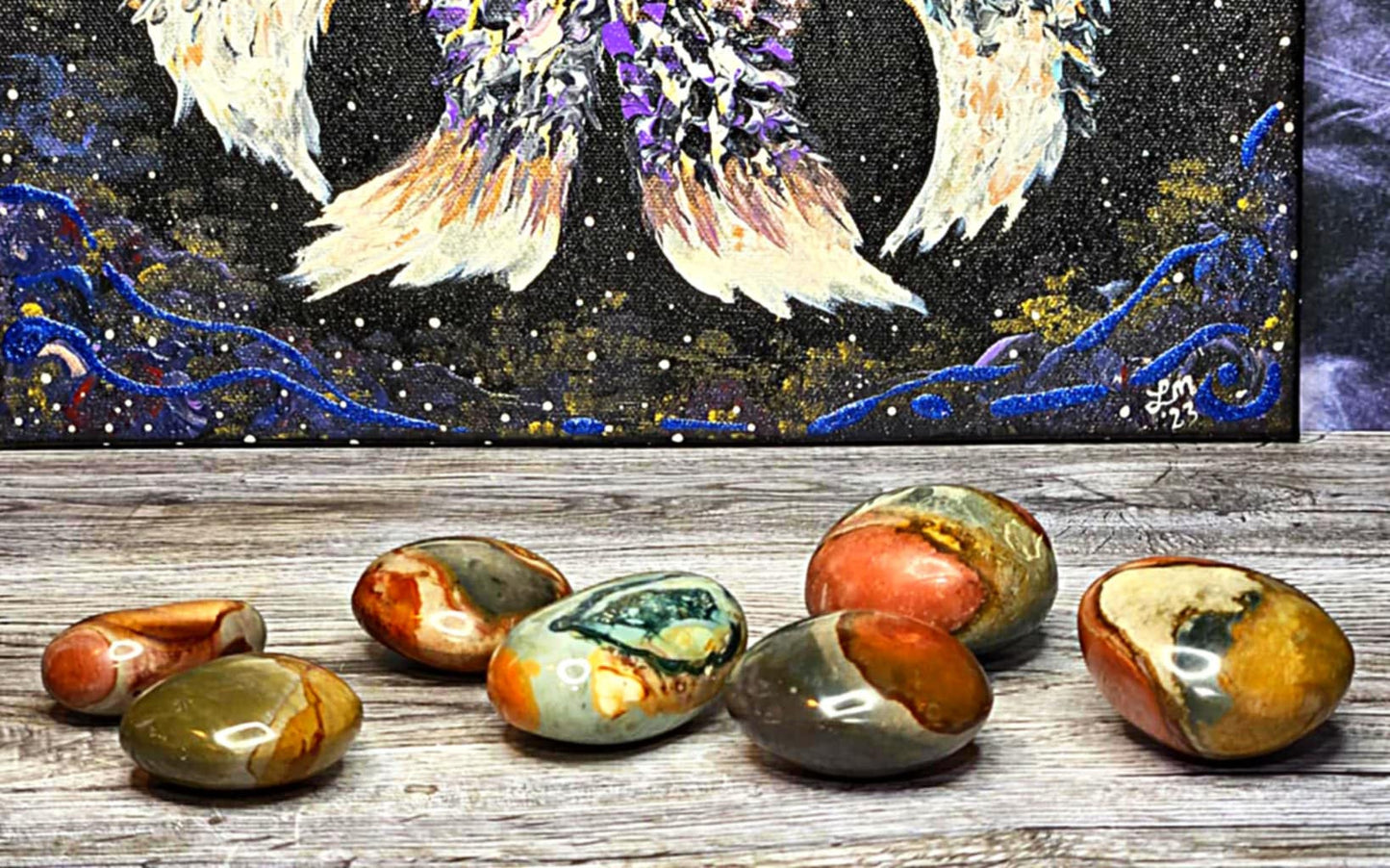 Divinity Desert Jasper Palm Stones - Celestial Connection