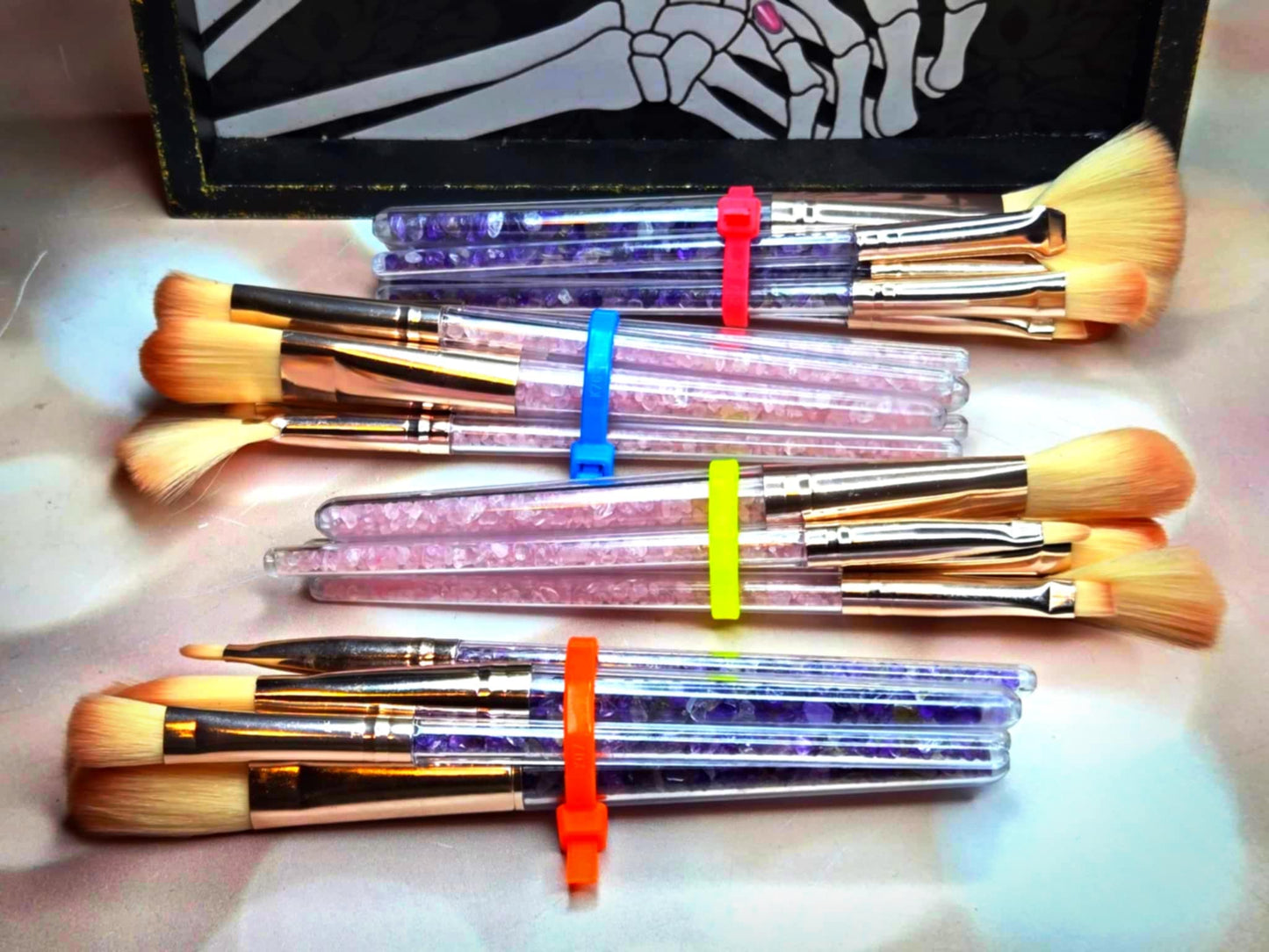 Glam it Up Rose Quartz or Amethyst Makeup Brush Set - Glamour