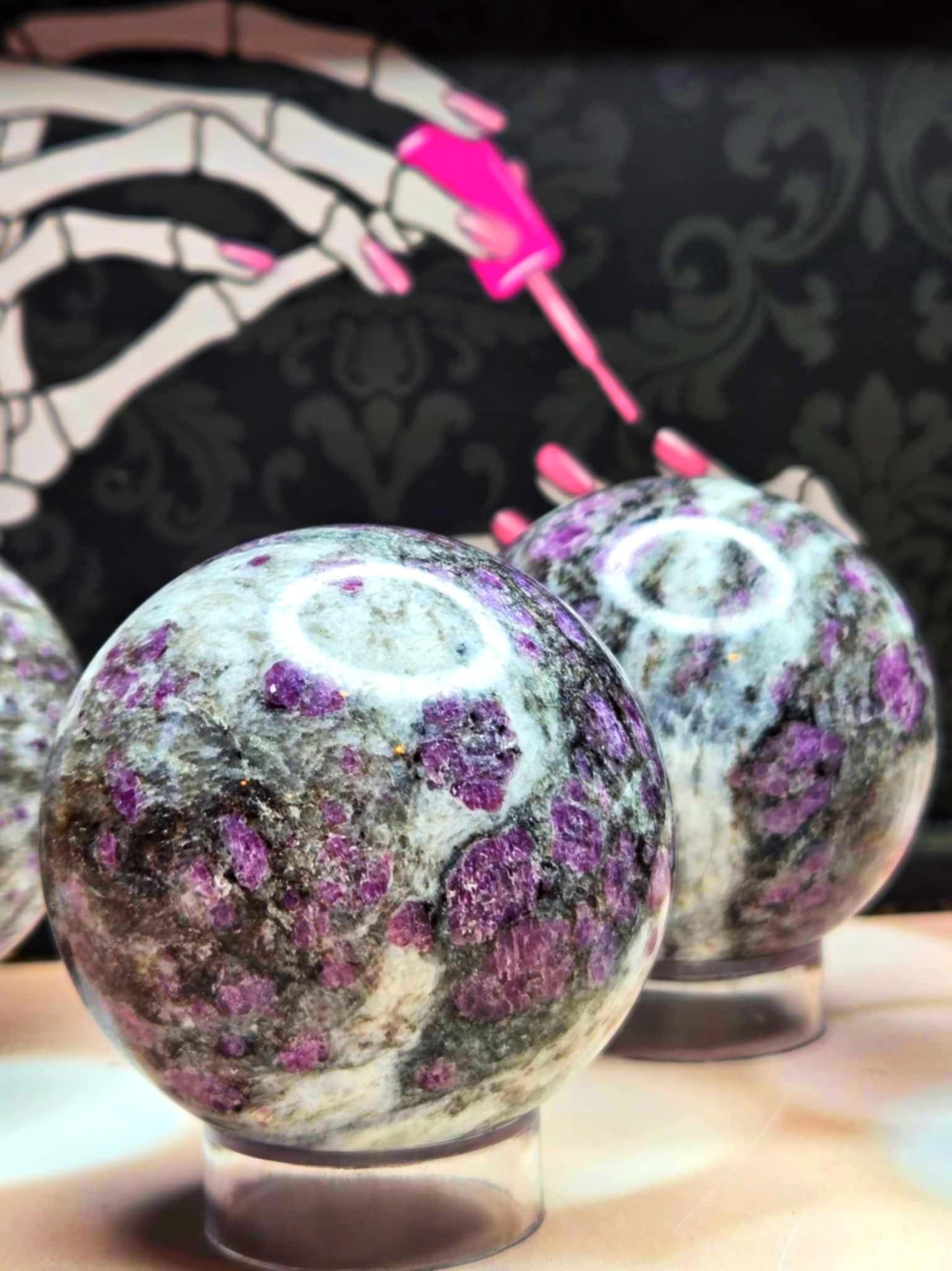 Glamour Snaps Pink Garnet Spheres- Glamour