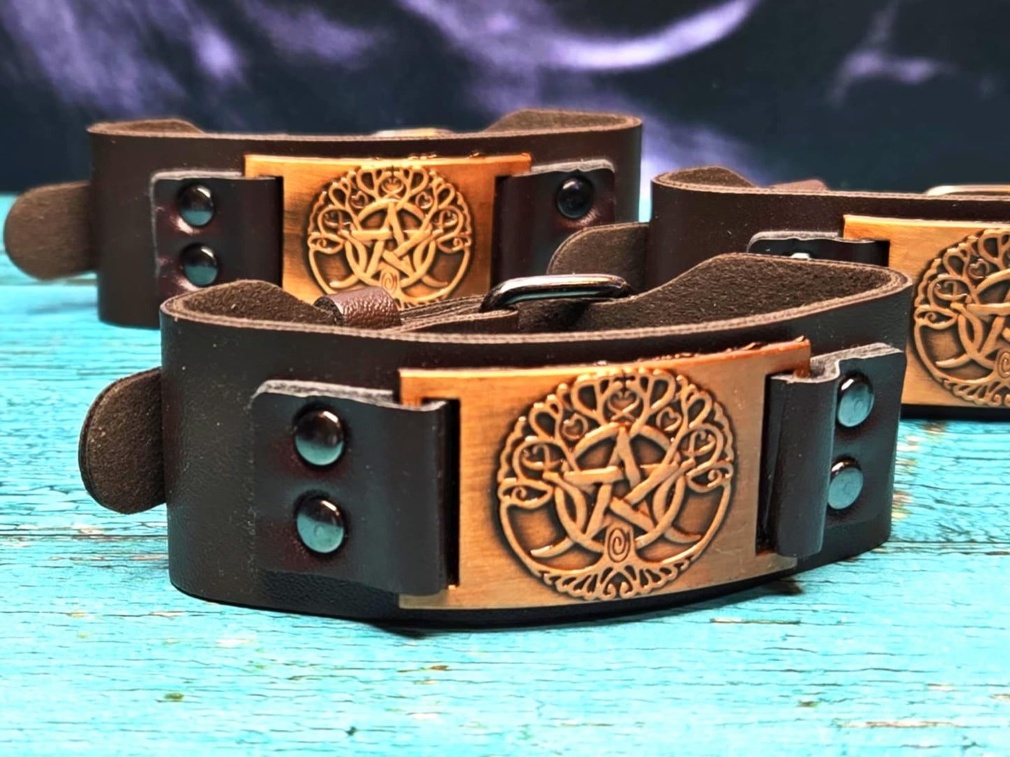 Tree of Life Vegan Leather Cuffs - Money Huney