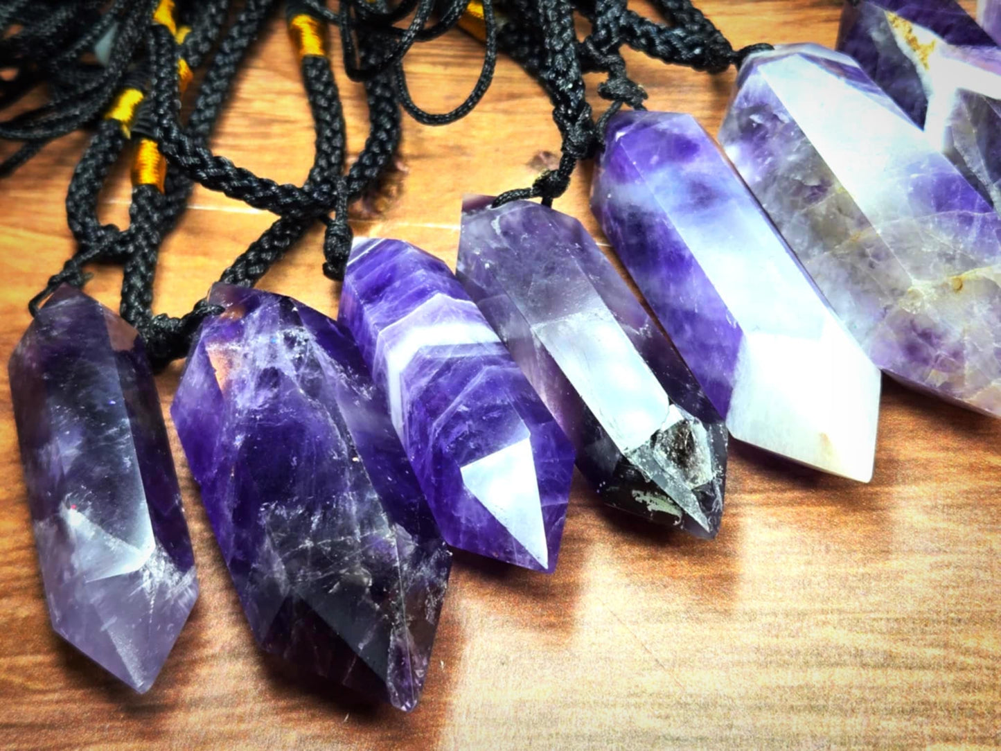 Wholeness Chevron Amethyst Pendants - Keep Us Safe