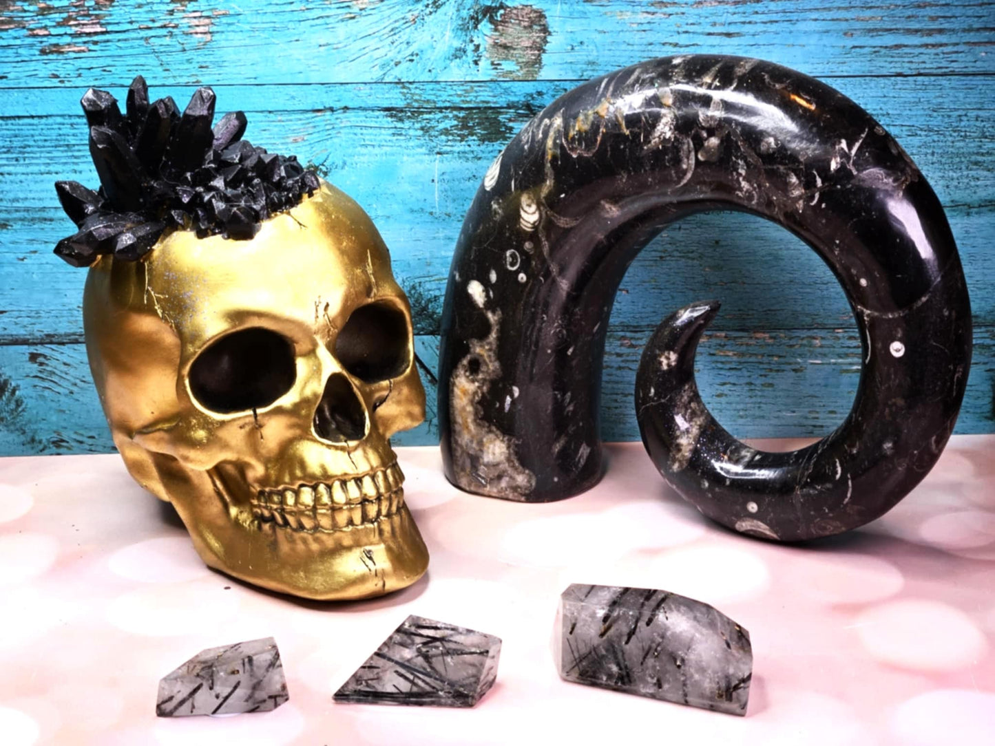 Be Gone Tourmalated Quartz Free Forms - Protection