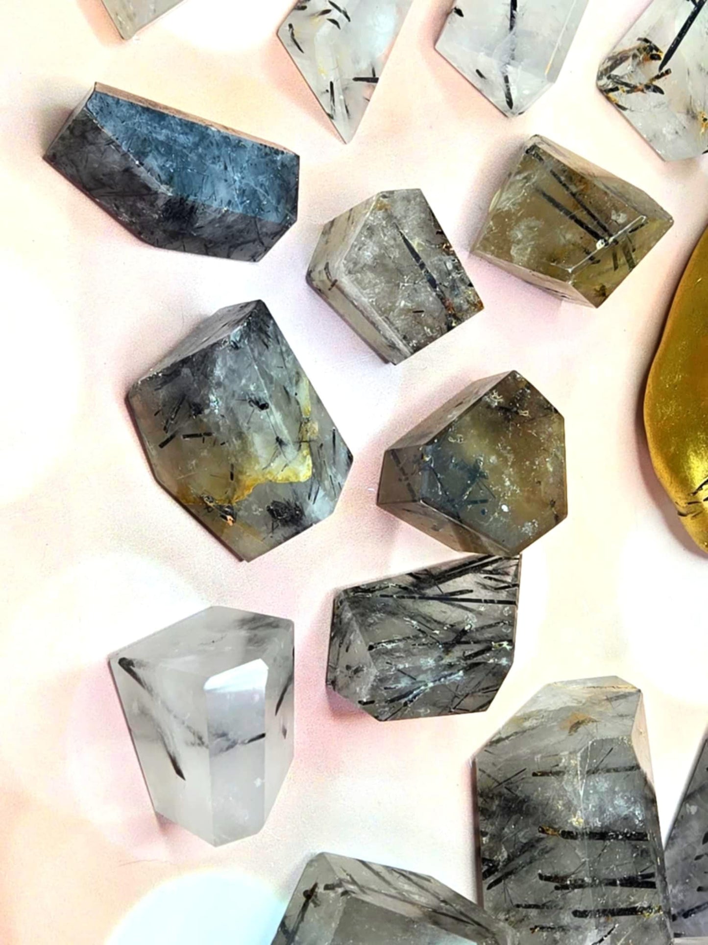 Be Gone Tourmalated Quartz Free Forms - Protection