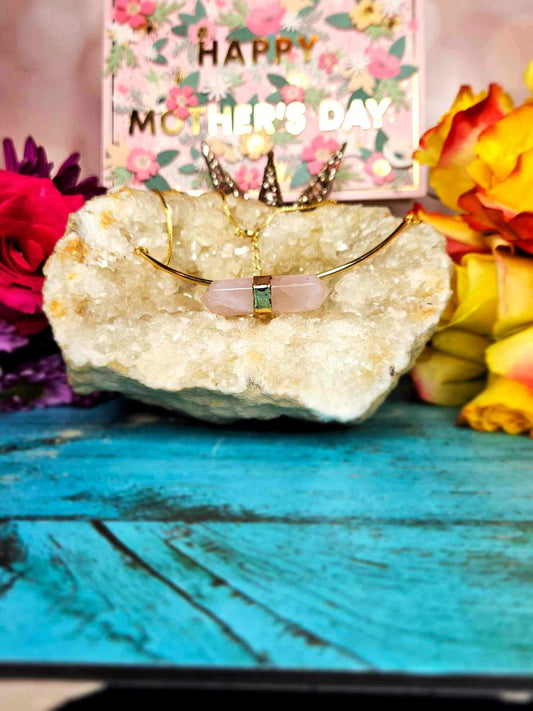 💐That is SO Pretty! Rose Quartz Bar Necklace - Mother’s Day (Unconditional Love)