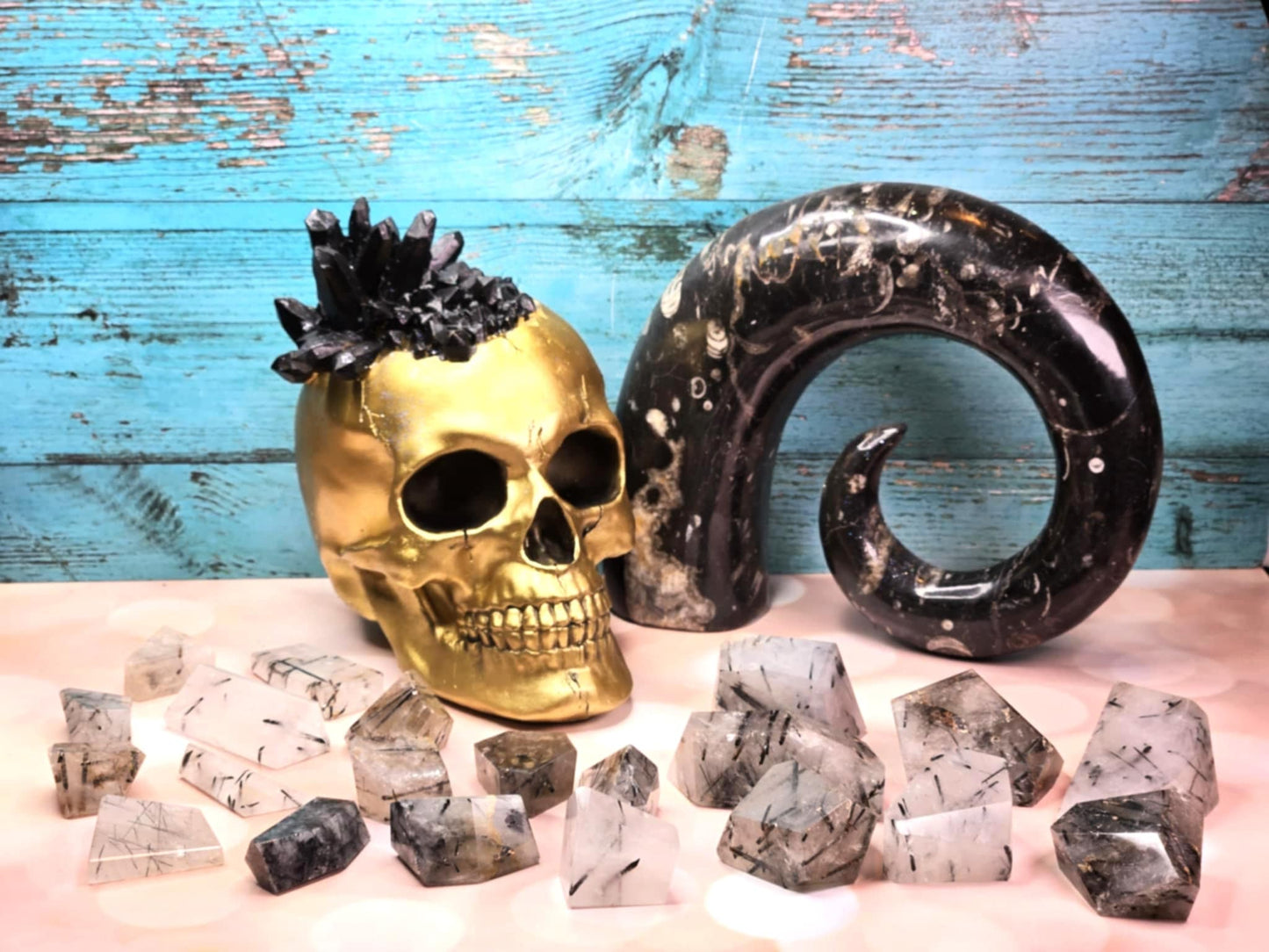 Be Gone Tourmalated Quartz Free Forms - Protection