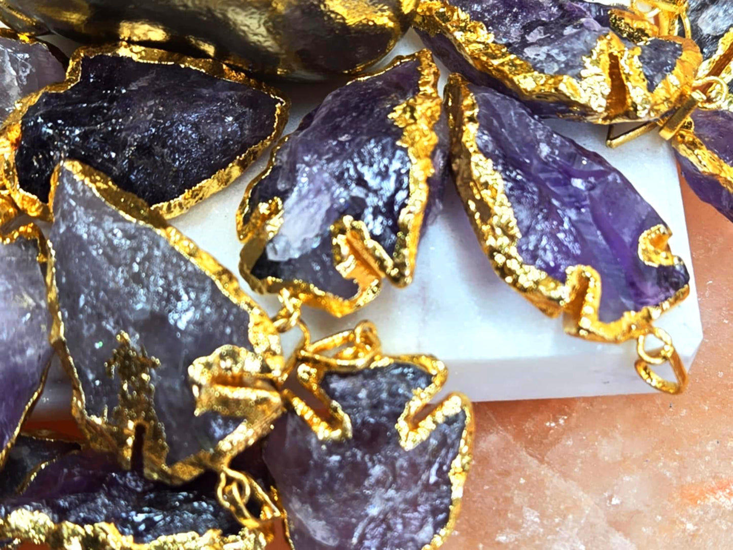 Fuck Outta Here Amethyst Spade Pendants - Mercury Retrograde Support