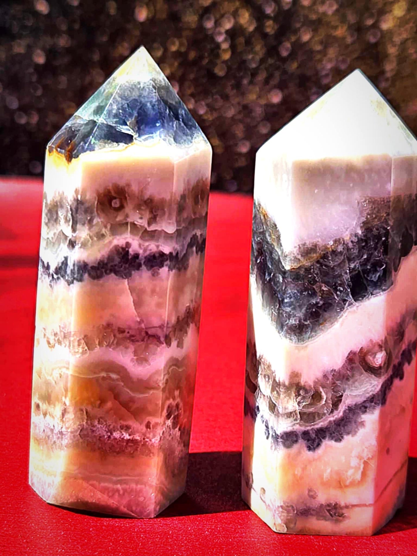 Divine Banded Blue Fluorite Towers - Protection