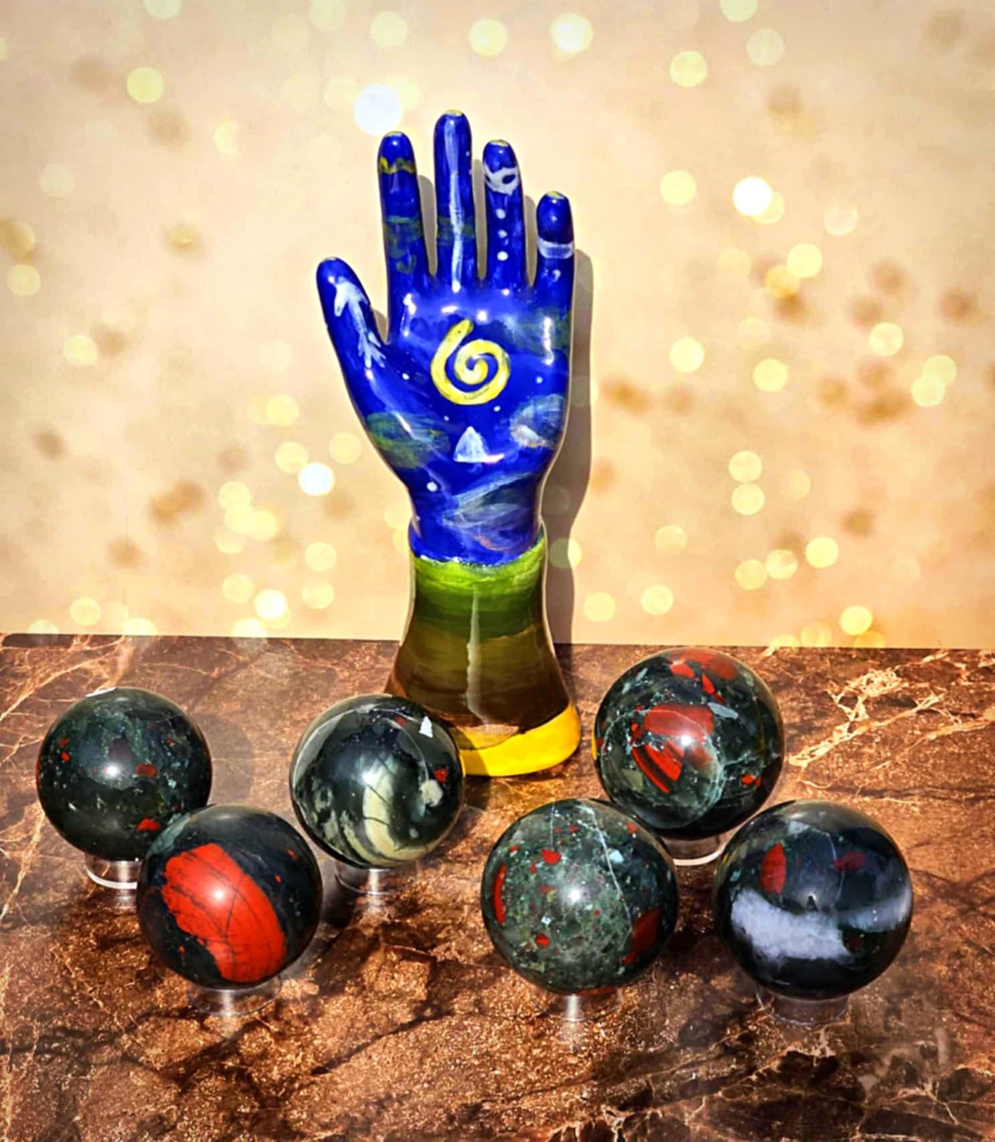 Healing Shield Bloodstone Spheres - Physical/Mental Healing