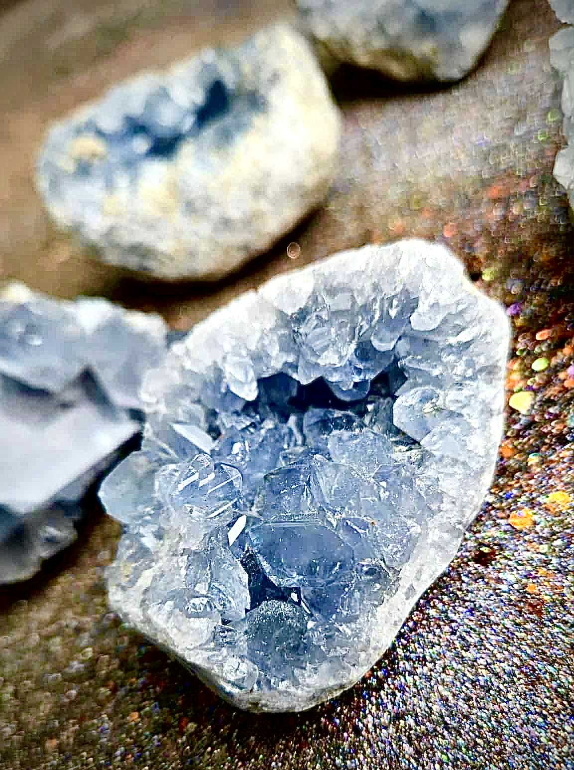 Starlight Celestite Clusters - Rescue Me
