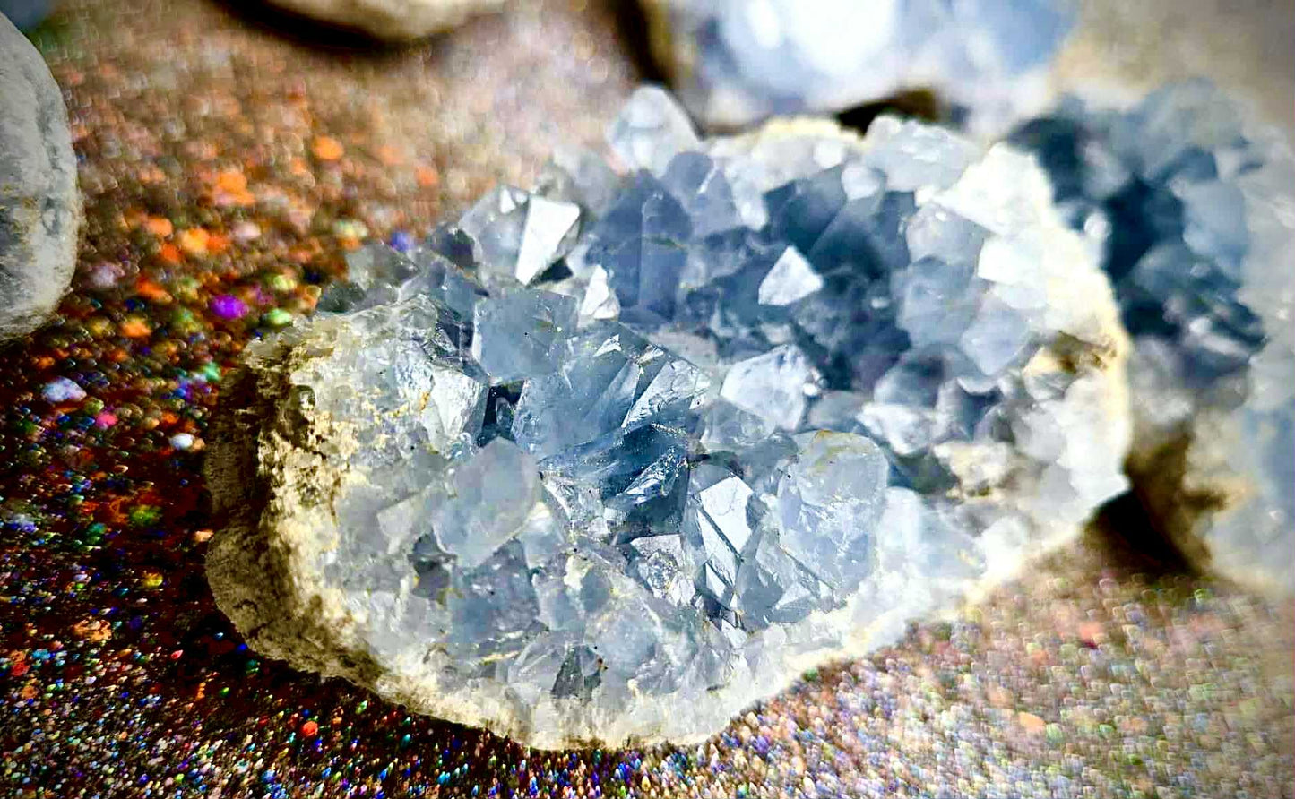 Starlight Celestite Clusters - Rescue Me