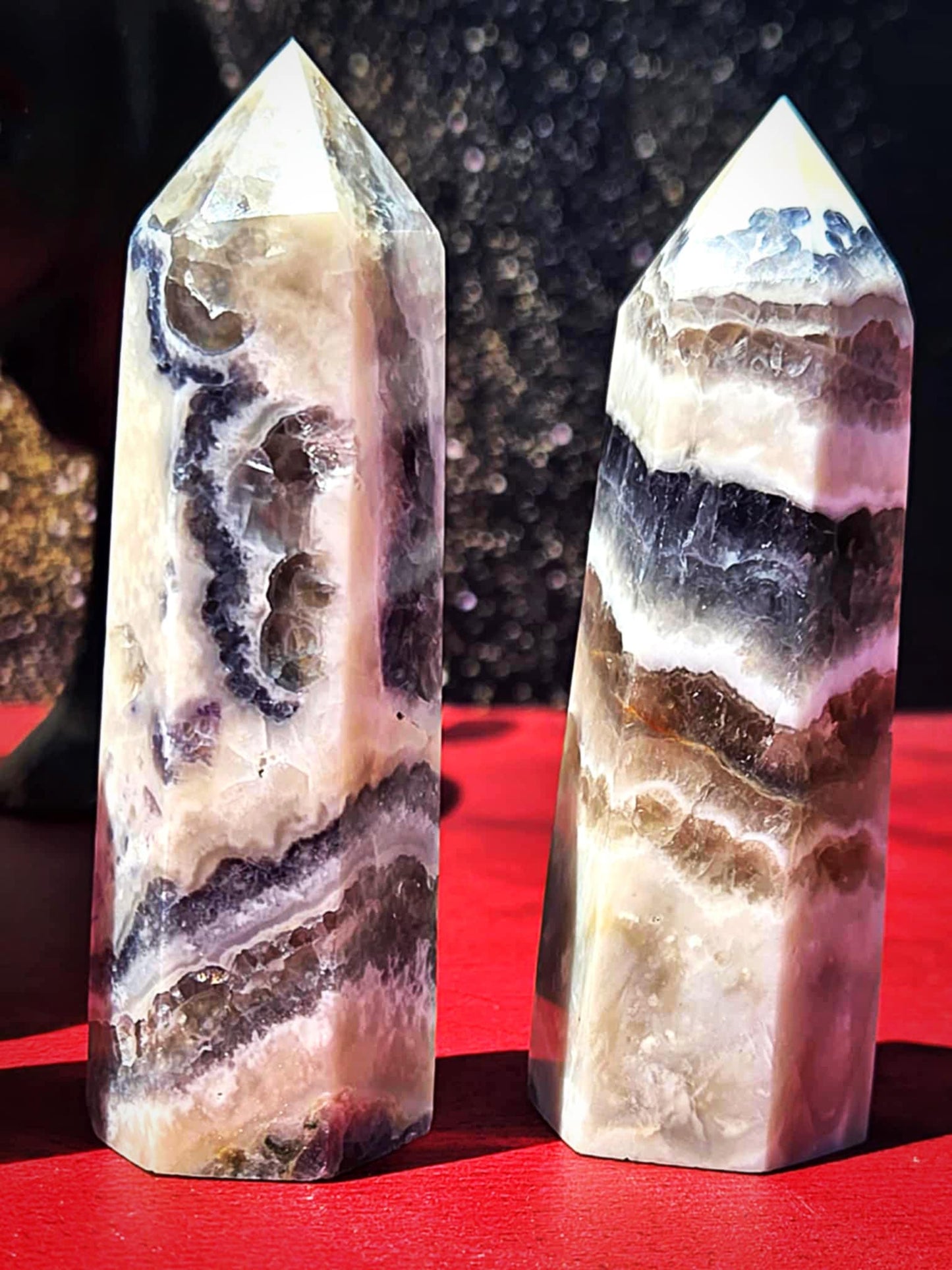 Divine Banded Blue Fluorite Towers - Protection