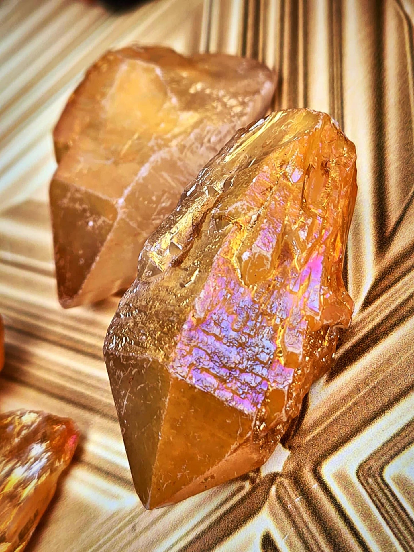 Ohhh Pretty Champagne Aura Quartz - Successful & Blessings