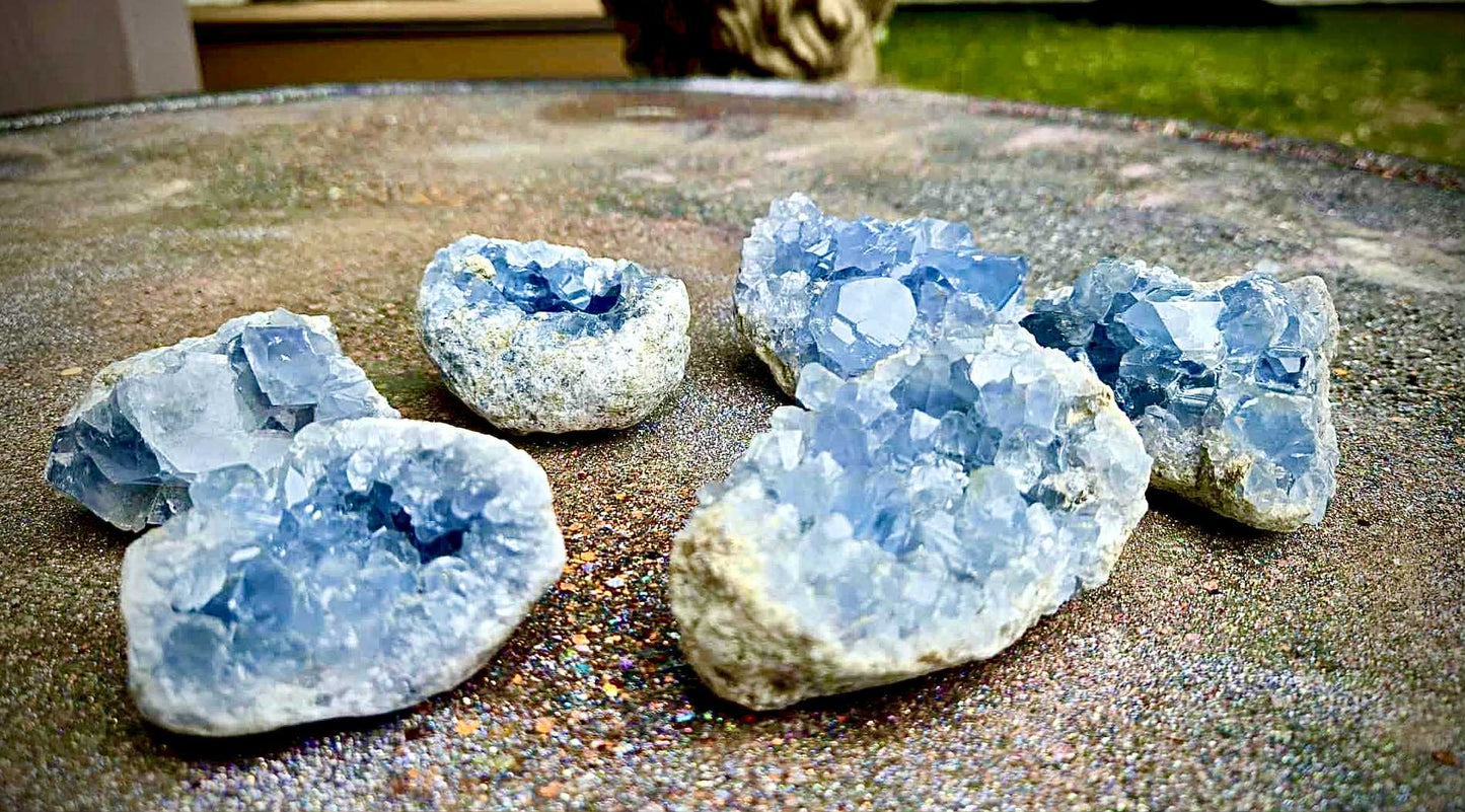 Starlight Celestite Clusters - Rescue Me