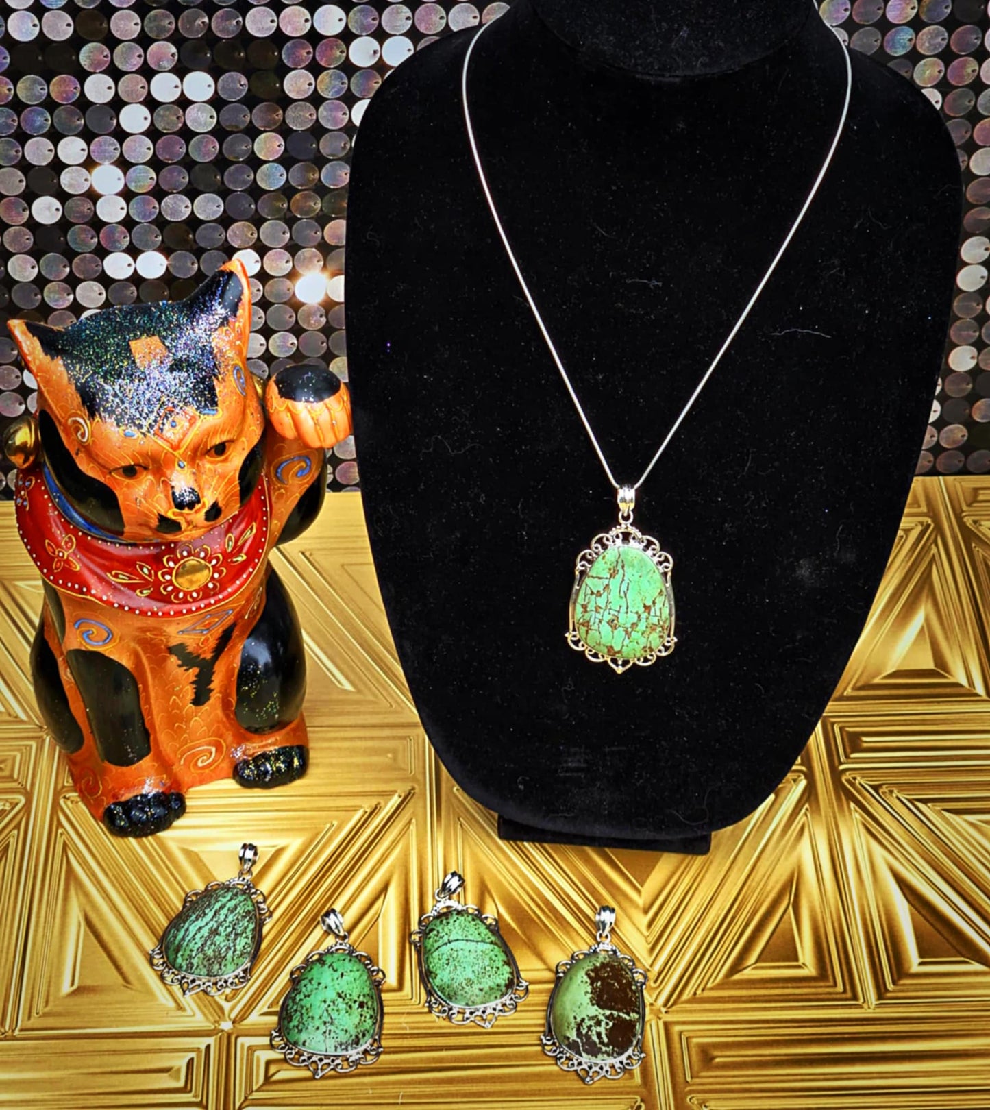 Fancy Chrysoprase Pendants - Success & Blessings