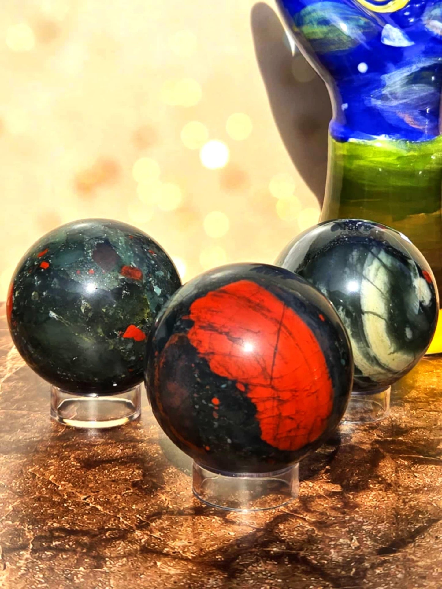 Healing Shield Bloodstone Spheres - Physical/Mental Healing