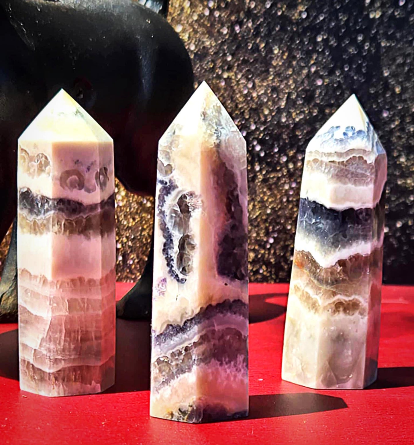 Divine Banded Blue Fluorite Towers - Protection