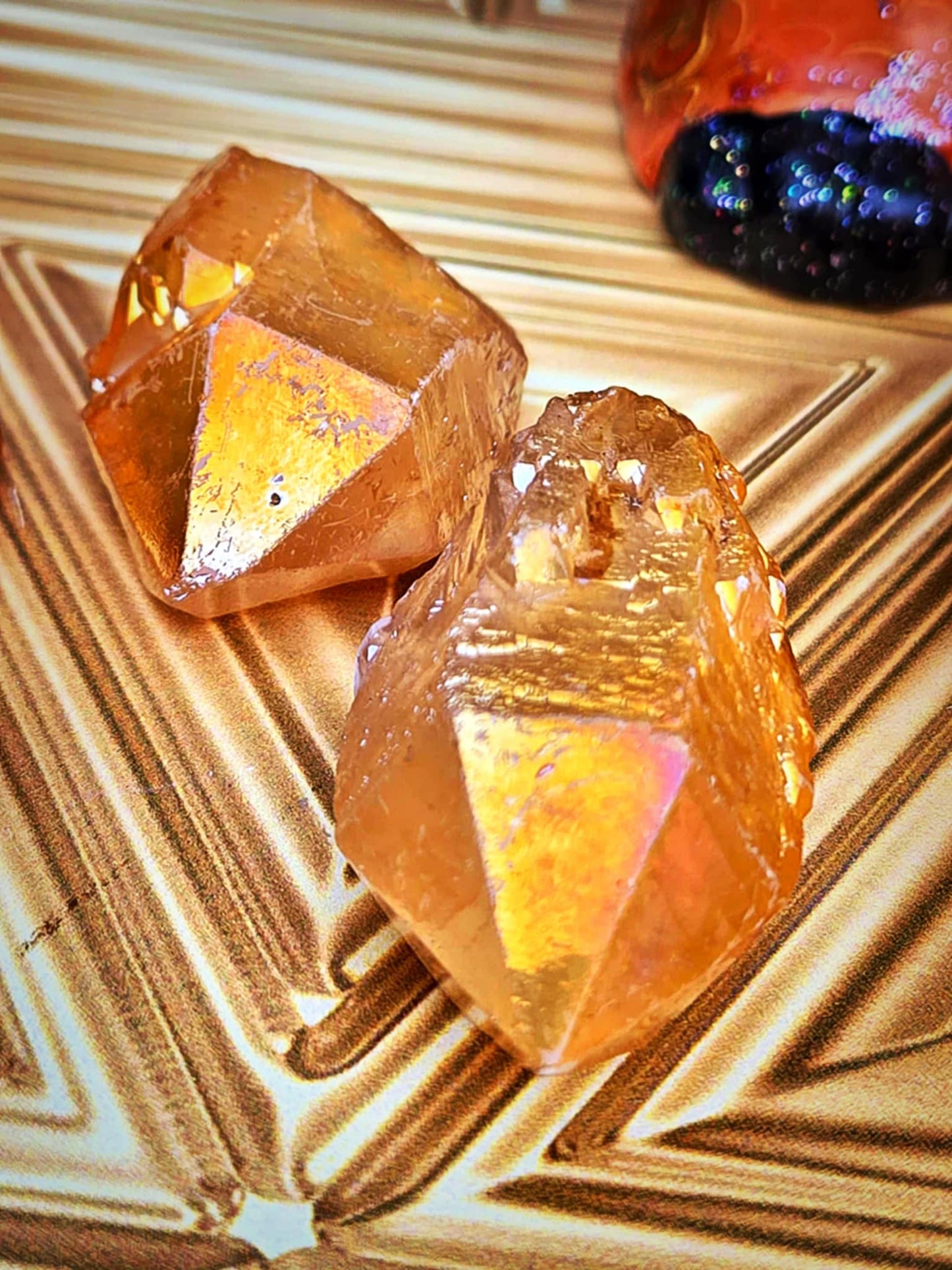 Ohhh Pretty Champagne Aura Quartz - Successful & Blessings