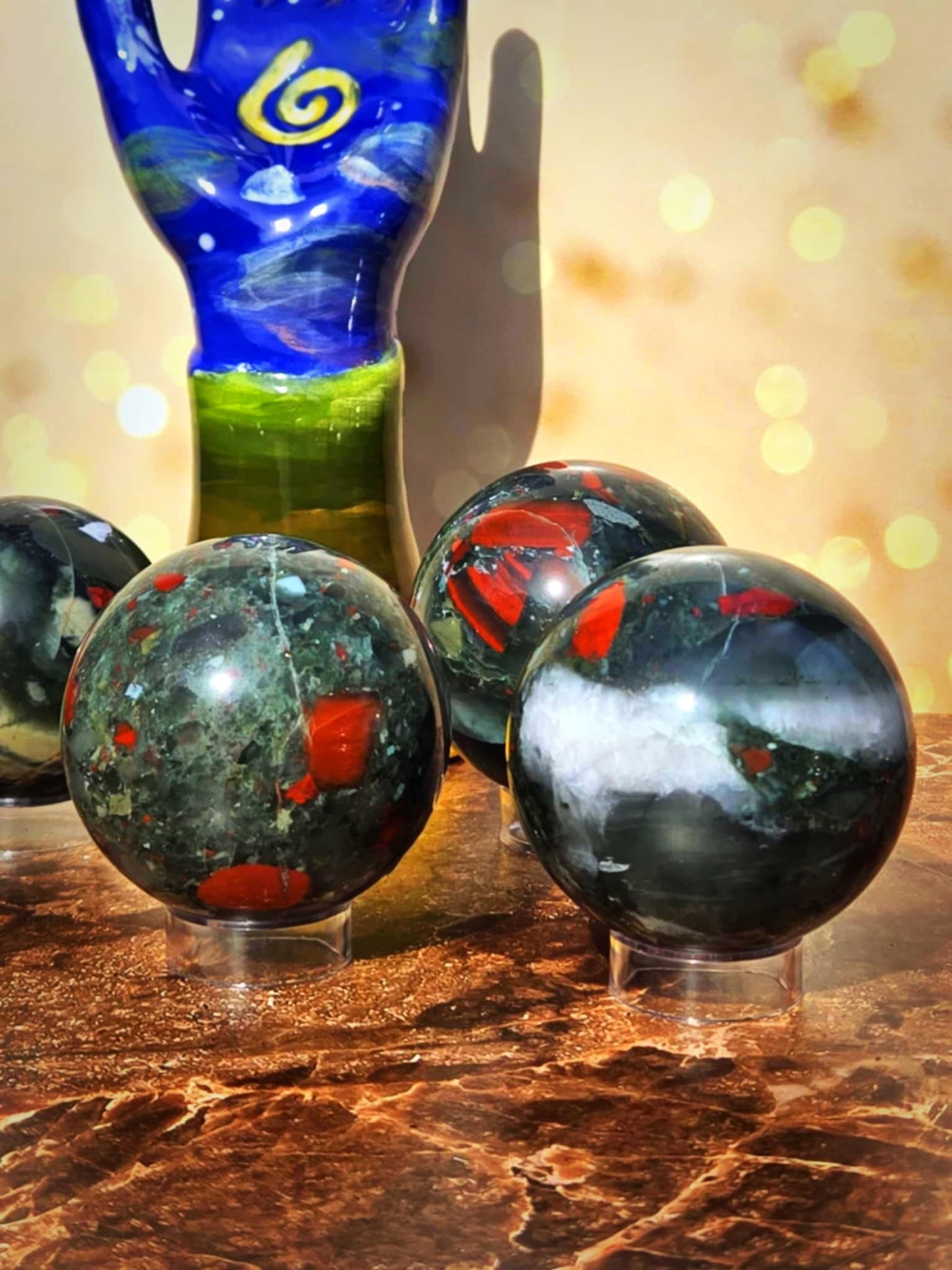 Healing Shield Bloodstone Spheres - Physical/Mental Healing