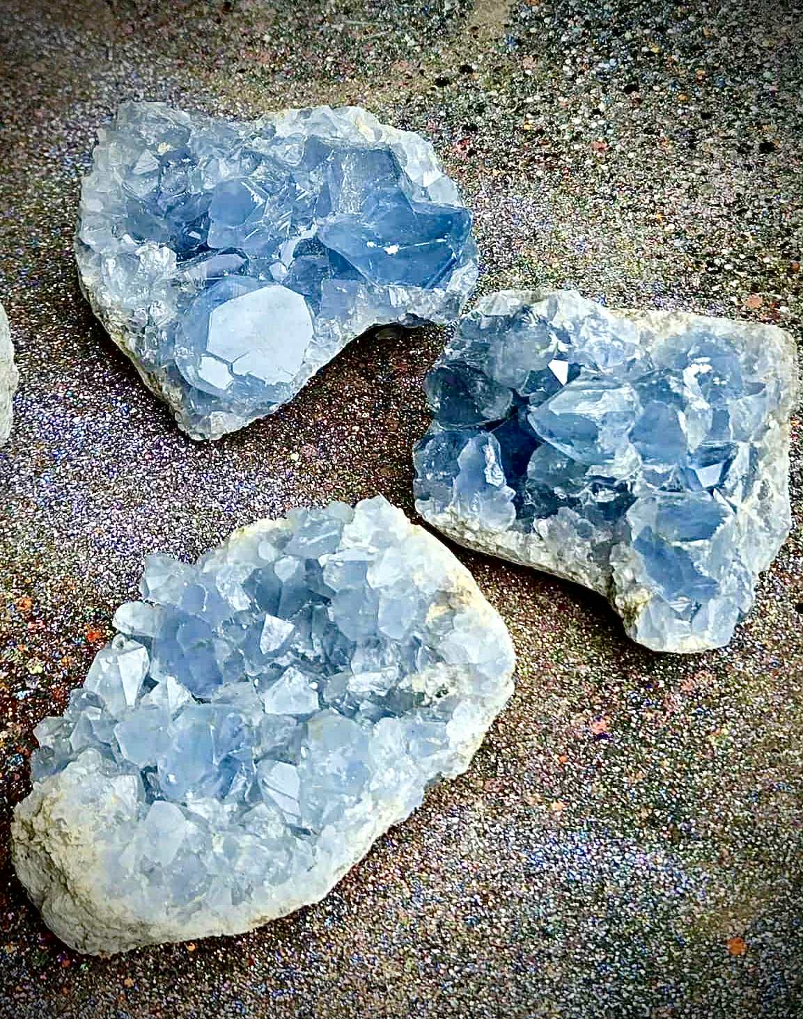 Starlight Celestite Clusters - Rescue Me