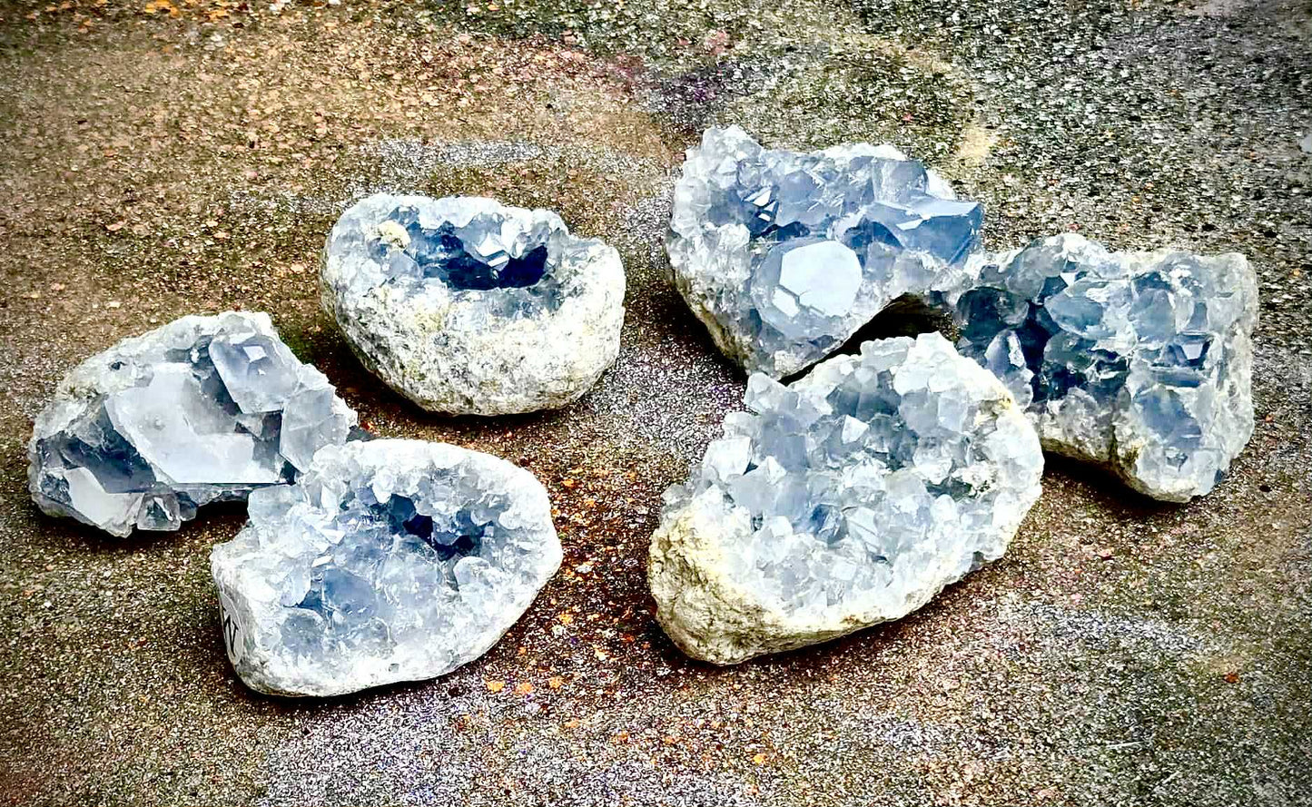 Starlight Celestite Clusters - Rescue Me