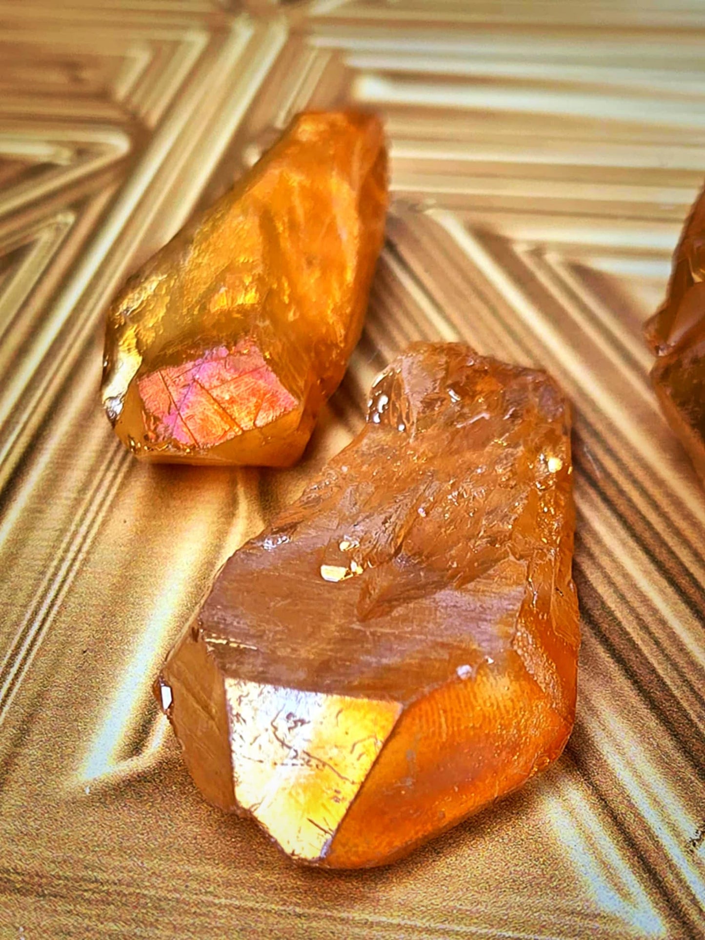 Ohhh Pretty Champagne Aura Quartz - Successful & Blessings