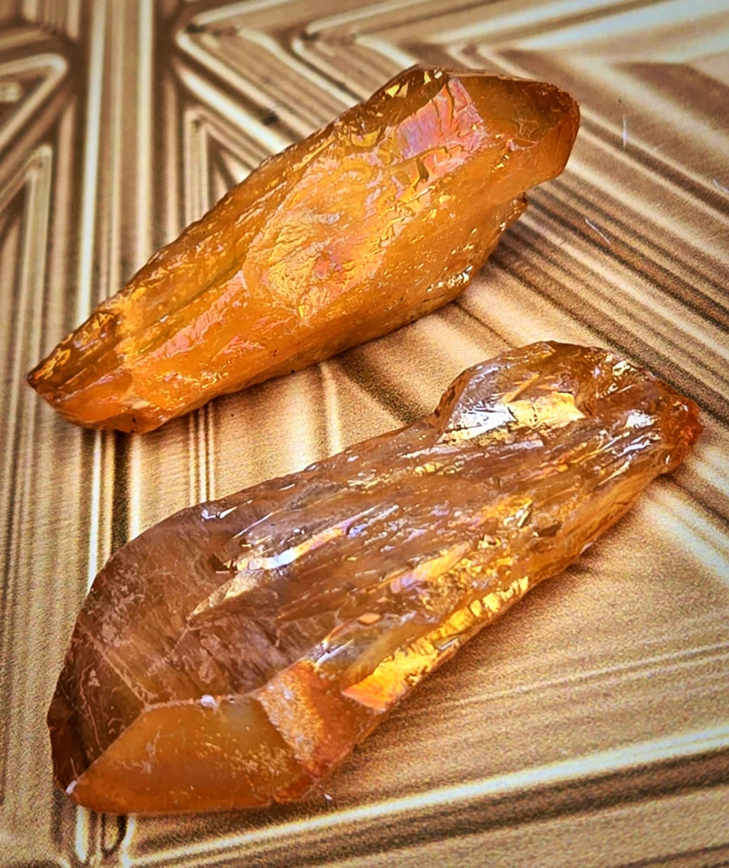 Ohhh Pretty Champagne Aura Quartz - Successful & Blessings