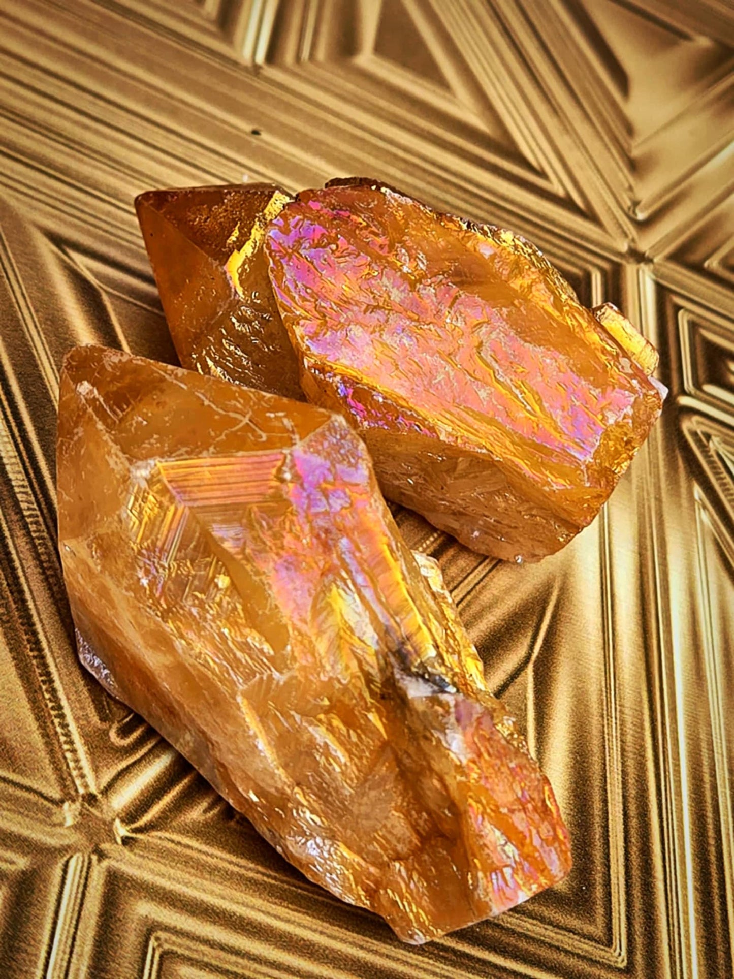 Ohhh Pretty Champagne Aura Quartz - Successful & Blessings