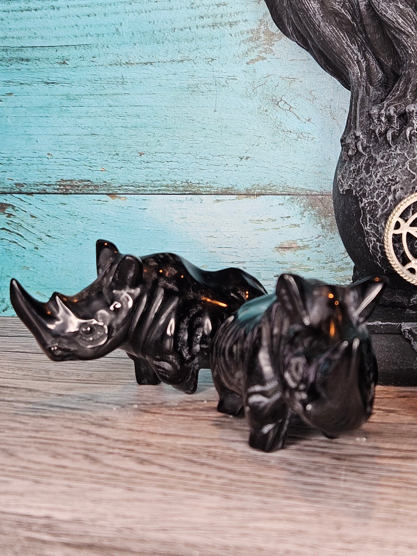 Fierce and Feisty Obsidian Rhinos