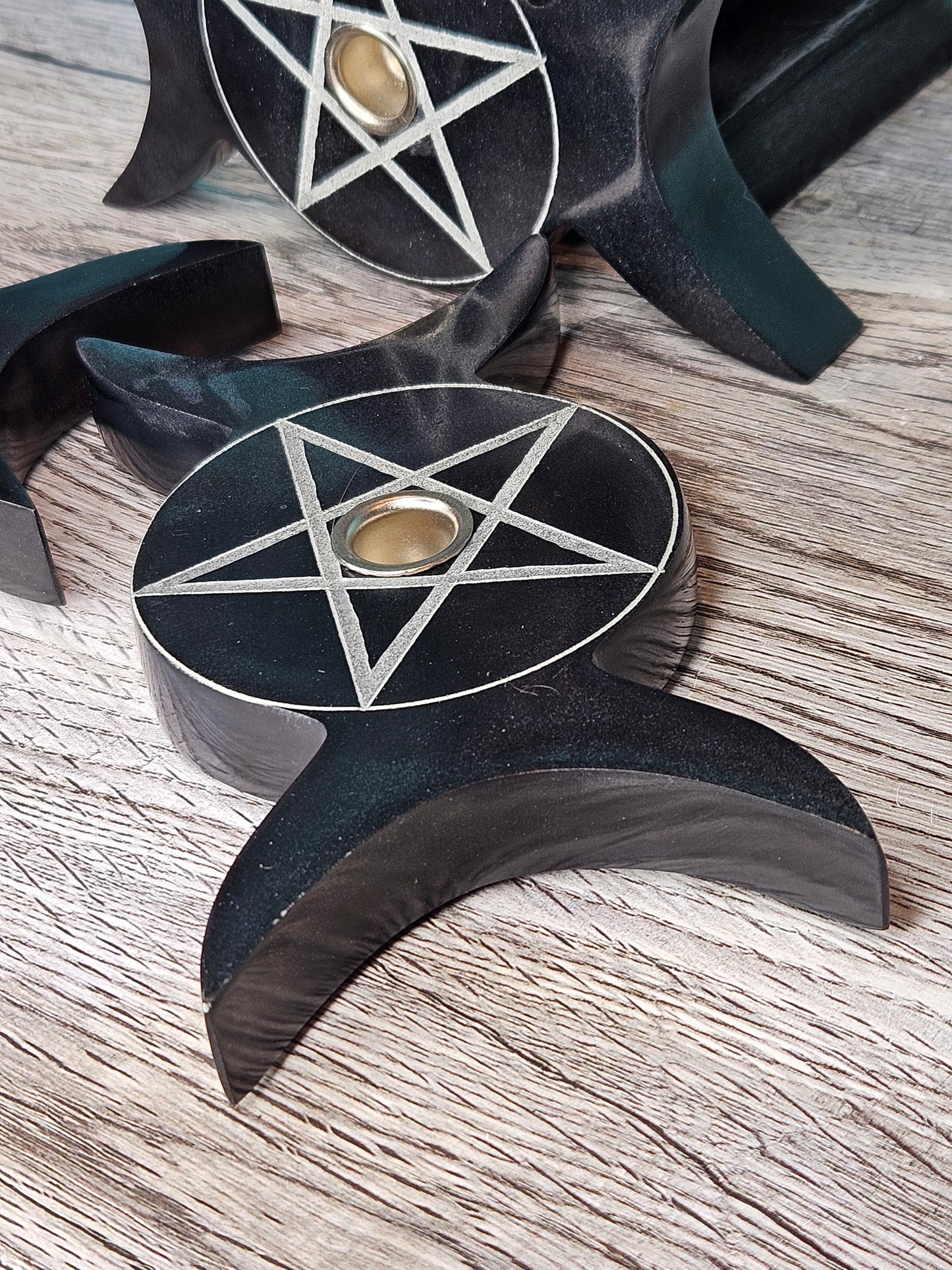 Divine Protection Triple Moon Chime Holders