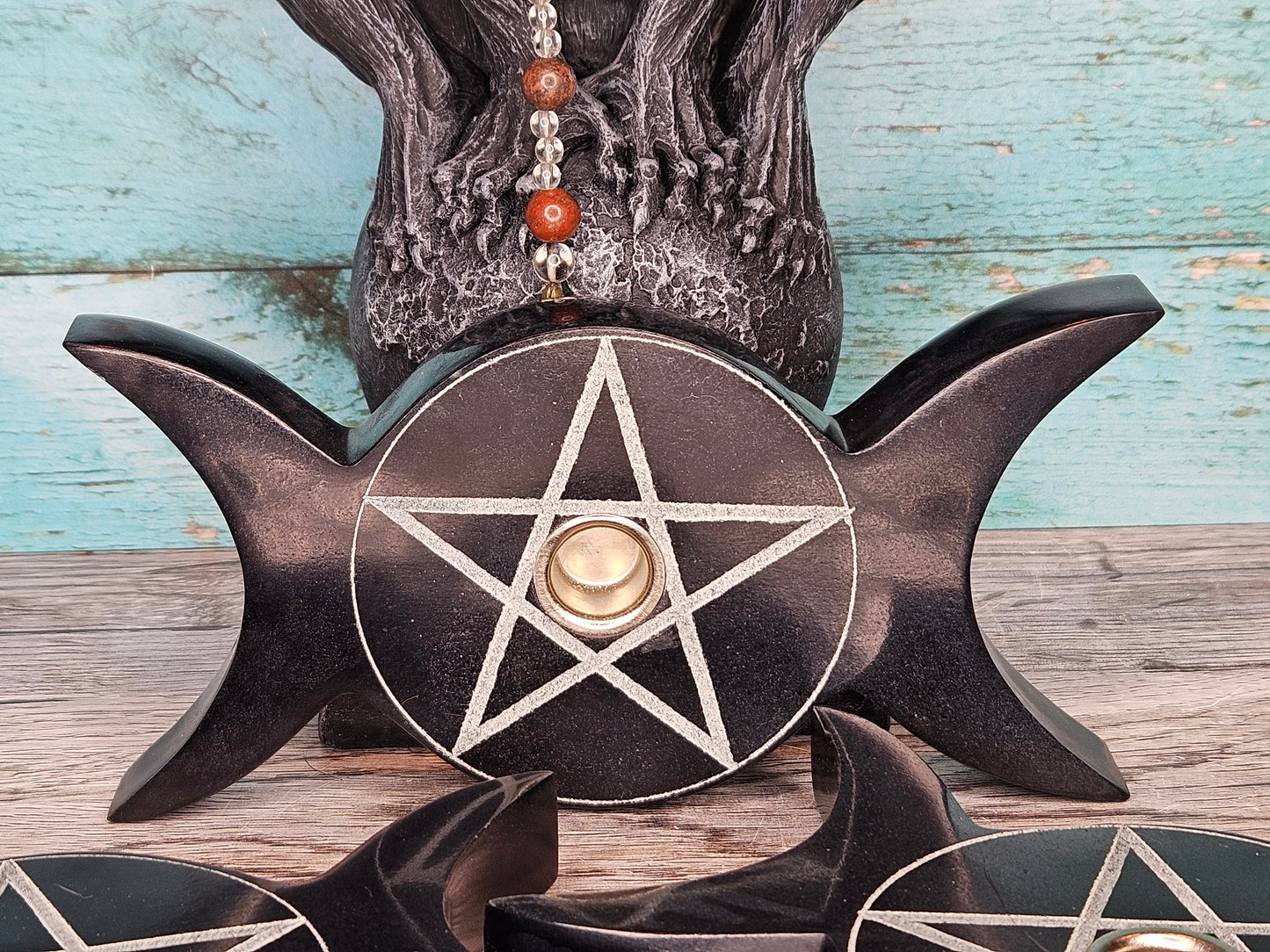 Divine Protection Triple Moon Chime Holders