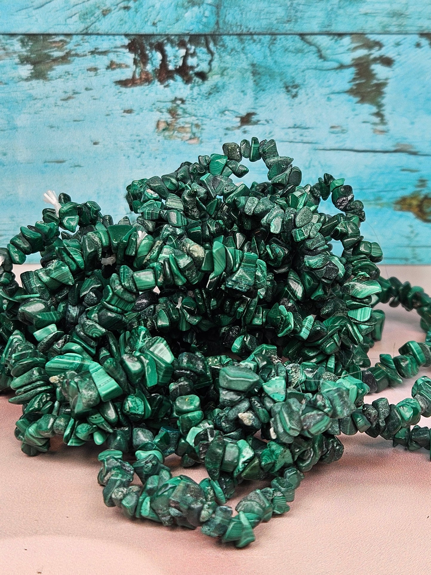 I'd Like a Reading Malachite Chip Bracelets