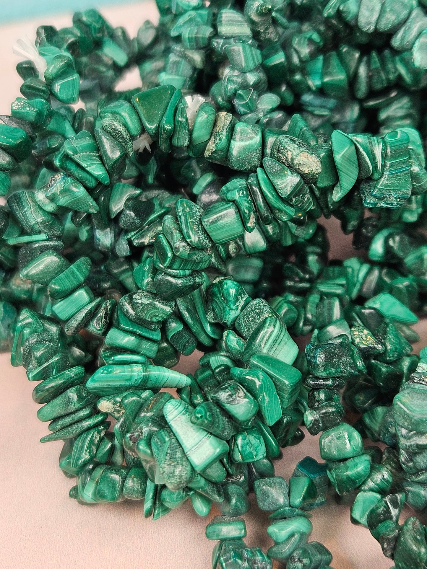 I'd Like a Reading Malachite Chip Bracelets