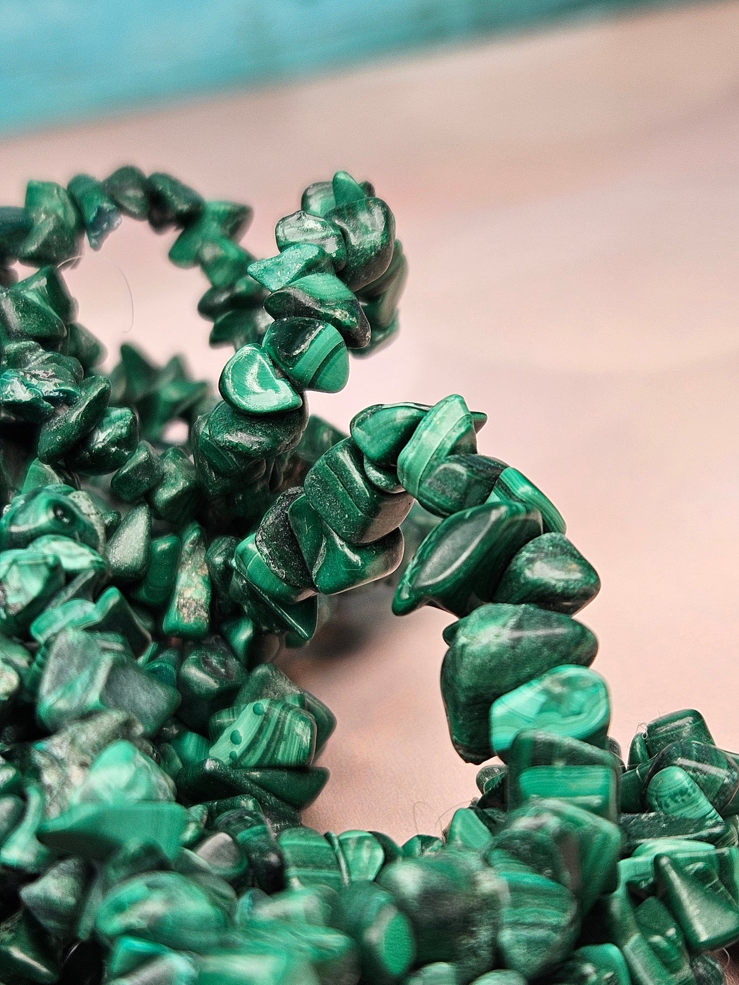 I'd Like a Reading Malachite Chip Bracelets